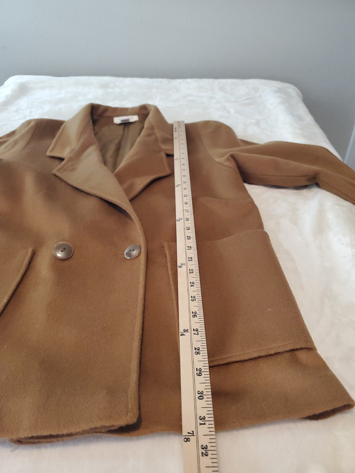 VTG Cassidy 100% Wool Coat Hand Tailored Double Breasted Coat Biege Size 6