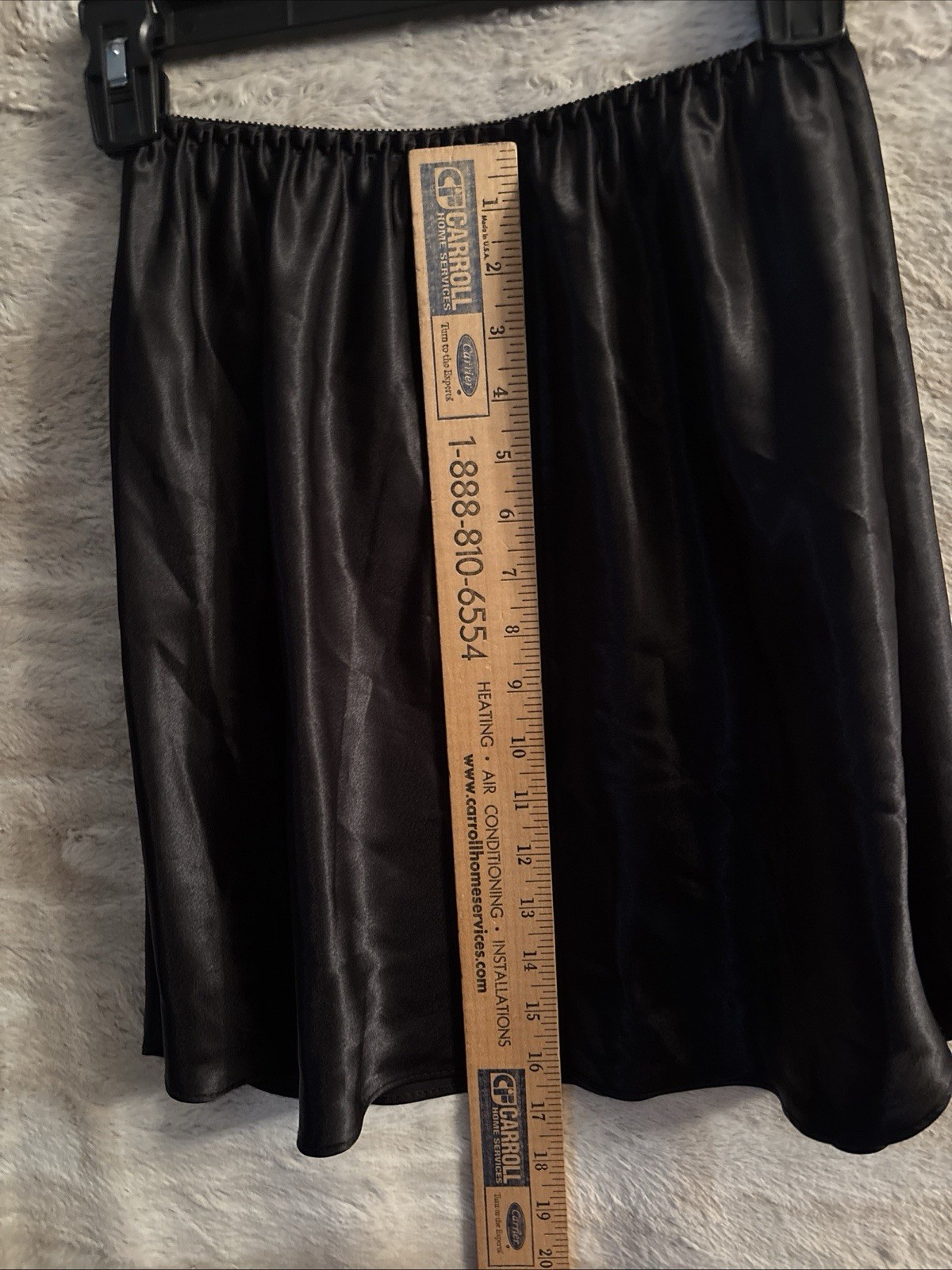 Vintage FARR WEST Black Liquid Satin Half Slip Skirt Shiny Glossy Slippery Small