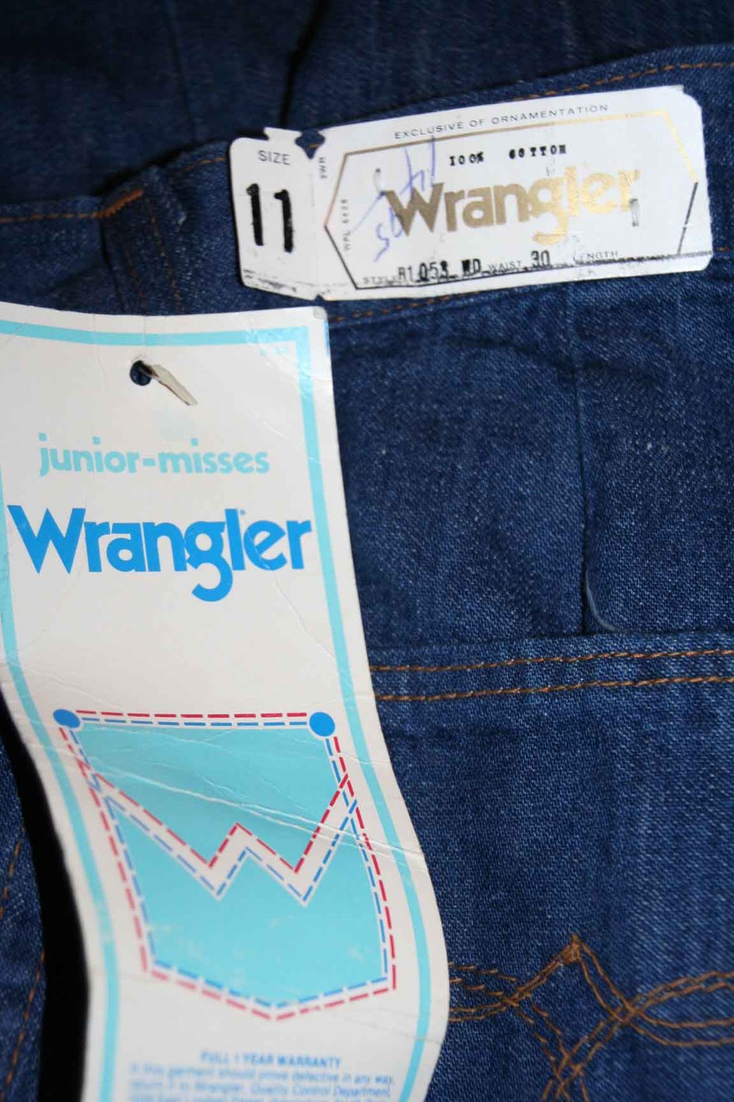 NOS VTG 70s Womens WRANGLER JEANS Bell Bottoms HIGH WAIST 29×34 DENIM BLUE Pants