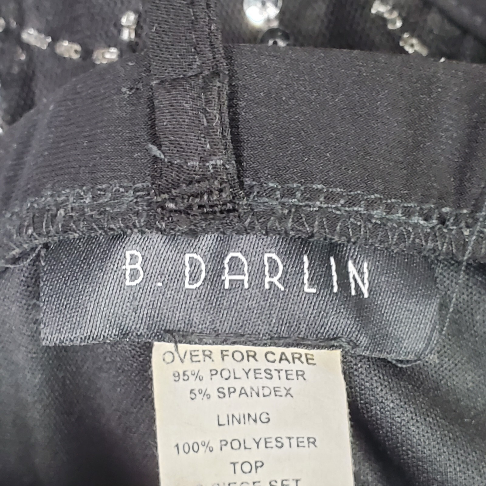 Vtg B Darlin Top Size S Black Halter Crop Embellished Jewels Sheer Padded Zip Up