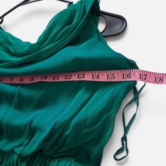 Vintage 50s Emerald Green Chiffon Party Dress XS 2 / 4