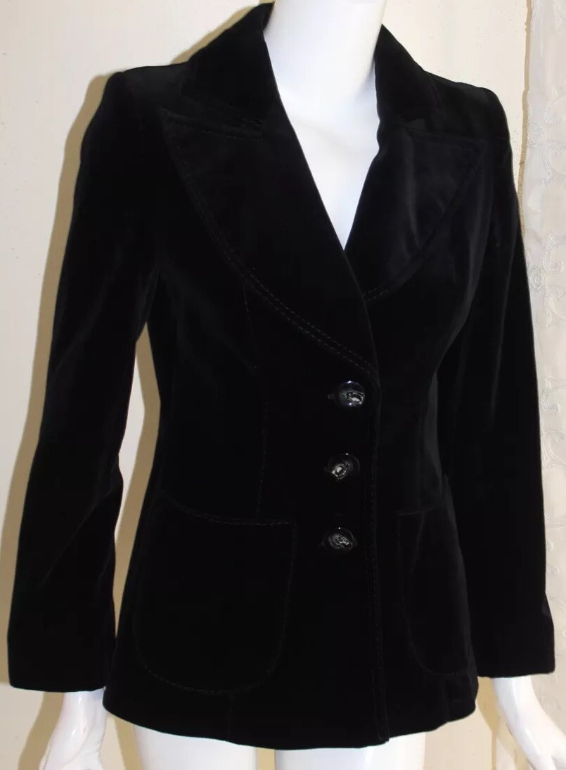 VTG Your Sixth Sense 38 4/6 German Austrian Tracht Velvet Romantic Jacket Blazer