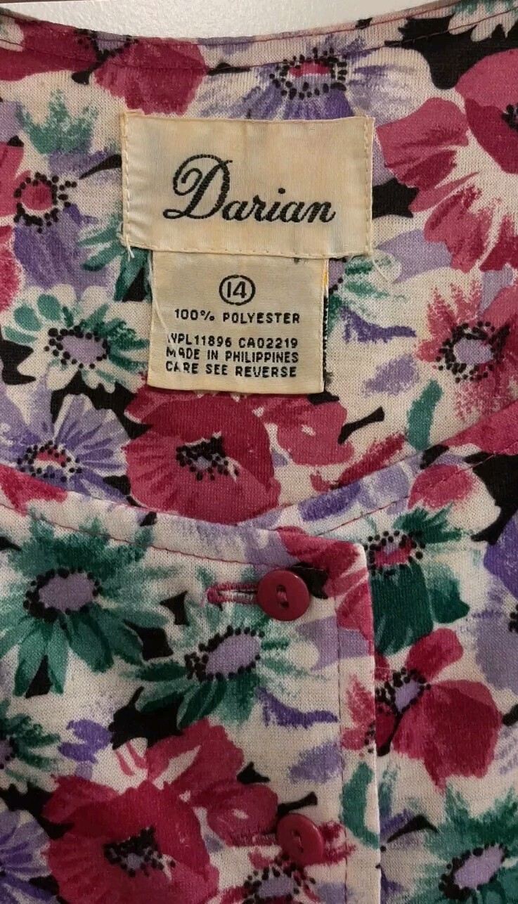 Vintage Darian Cottagecore Maxi Dress Belted Prairiecore 90’s Floral Size 14