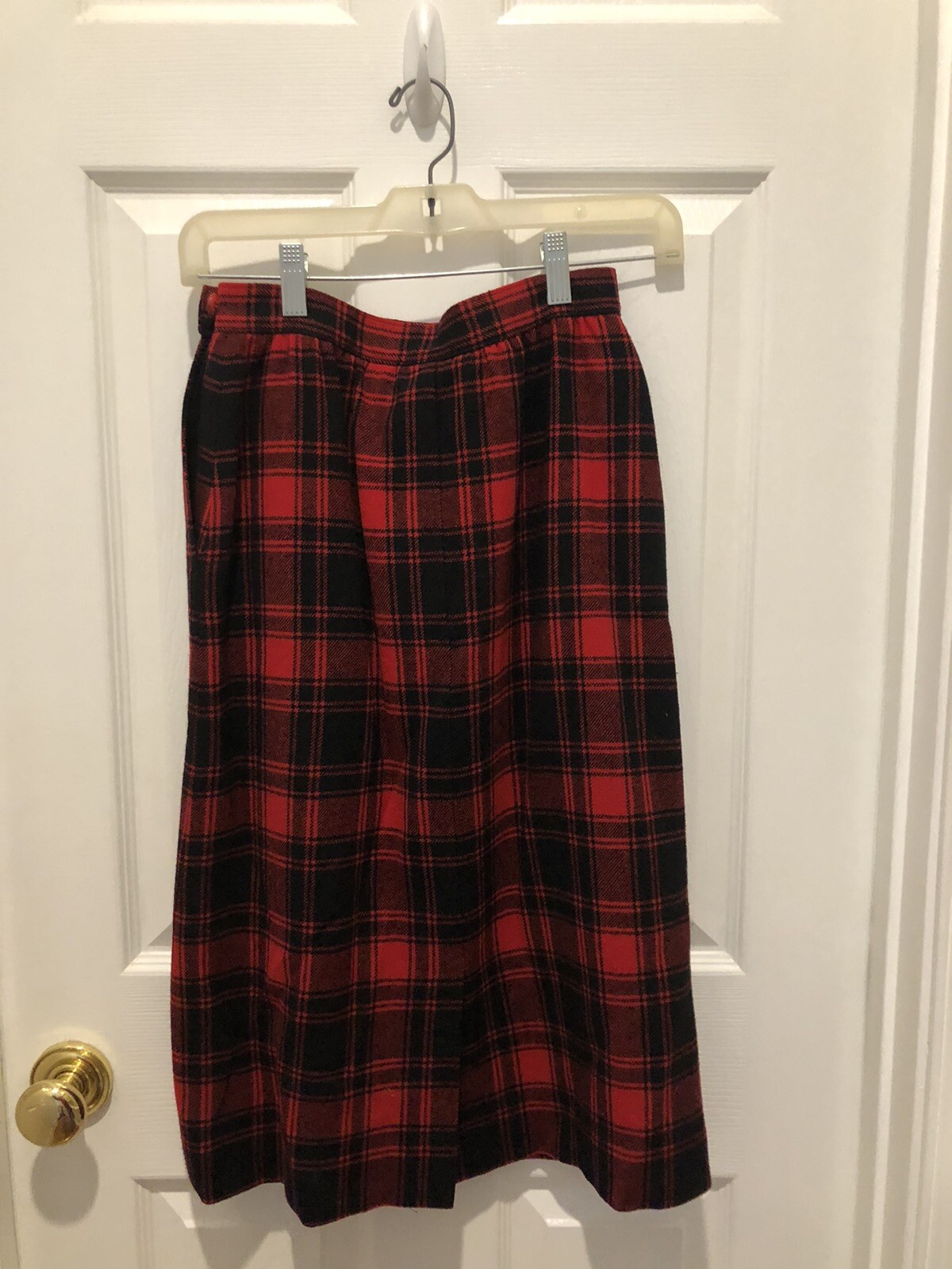 VINTAGE PENDLETON SKIRT SUIT 100% WOOL RED BLACK PLAID SKIRT 6 JACKET 8