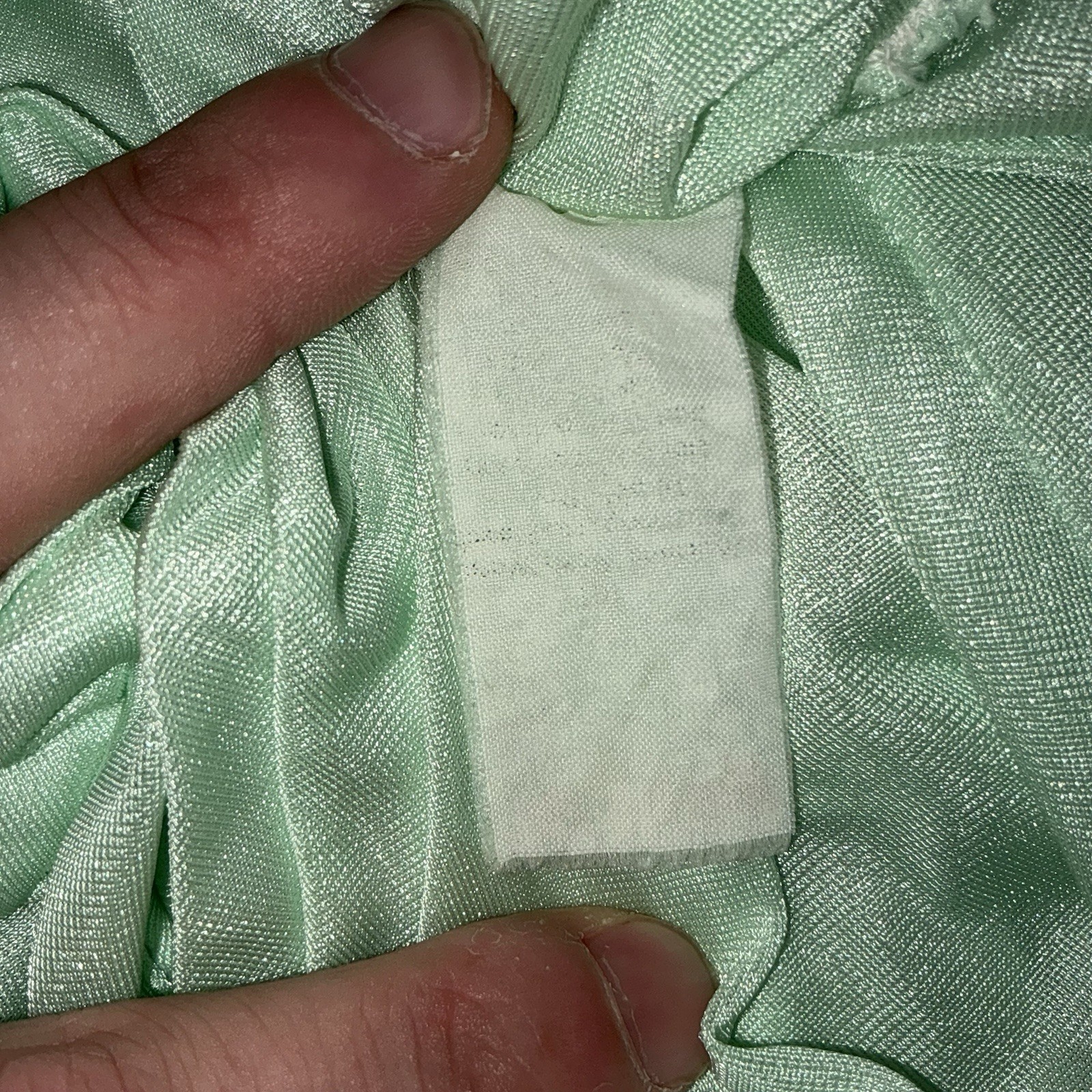 70s VTG Light Green Nylon Tricot Nightgown Women’s M Long Slip Dress Mint 151118