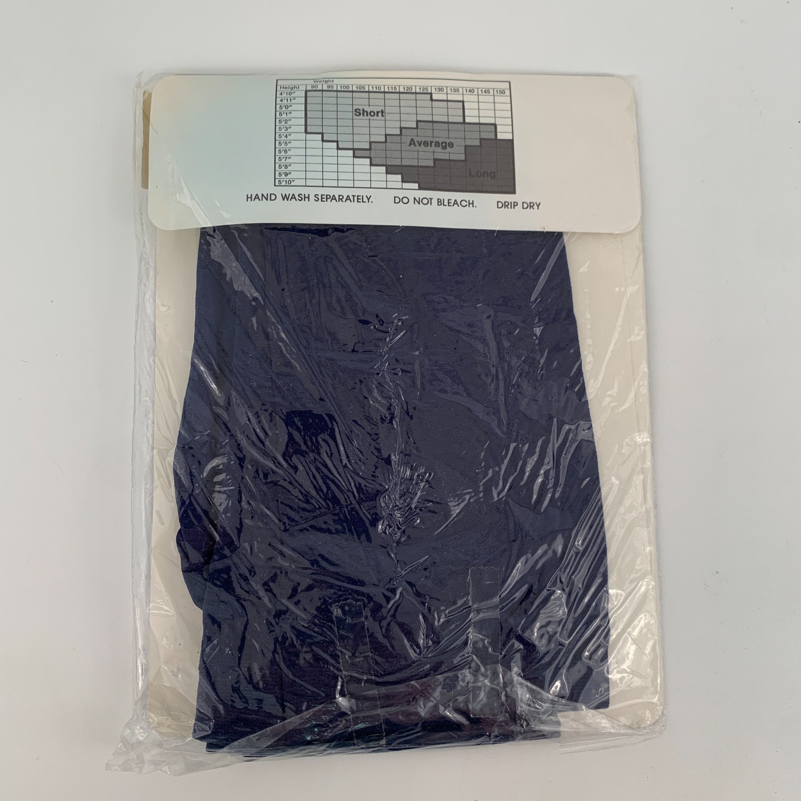 Vintage Dance & Exercise Full Foot Seamless Nylon Tights Navy Blue Medium