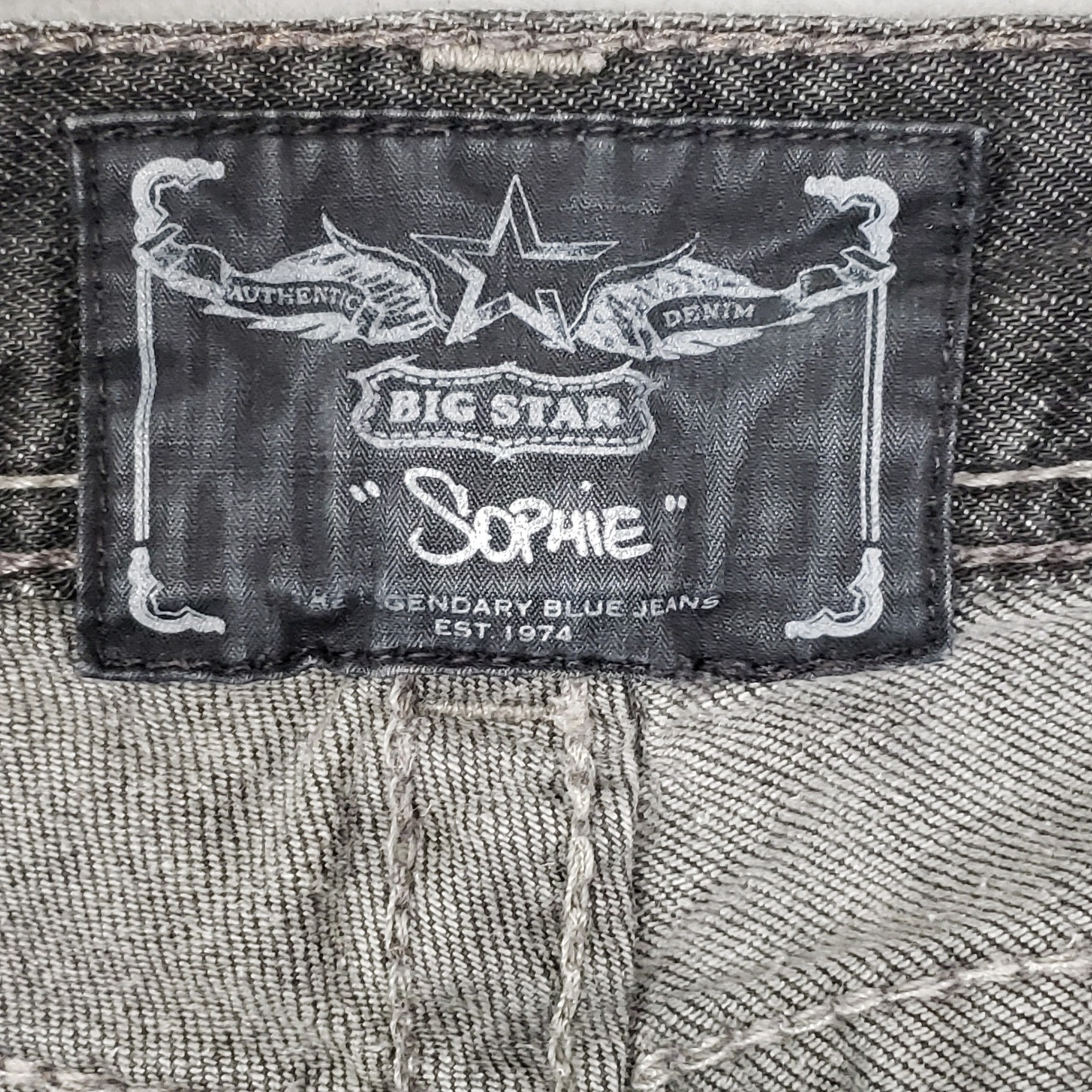Y2K Big Star Sophie Bootcut Jeans Black Denim Grunge Western Distressed Size 25L