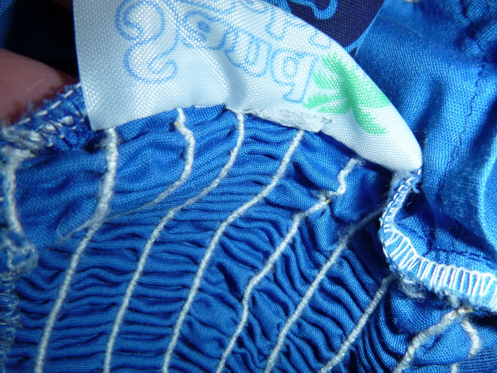 Vtg 70s Sand Pebble Hawaii Sundress 2 Tone Blue Tropical Foliage Sz S/M