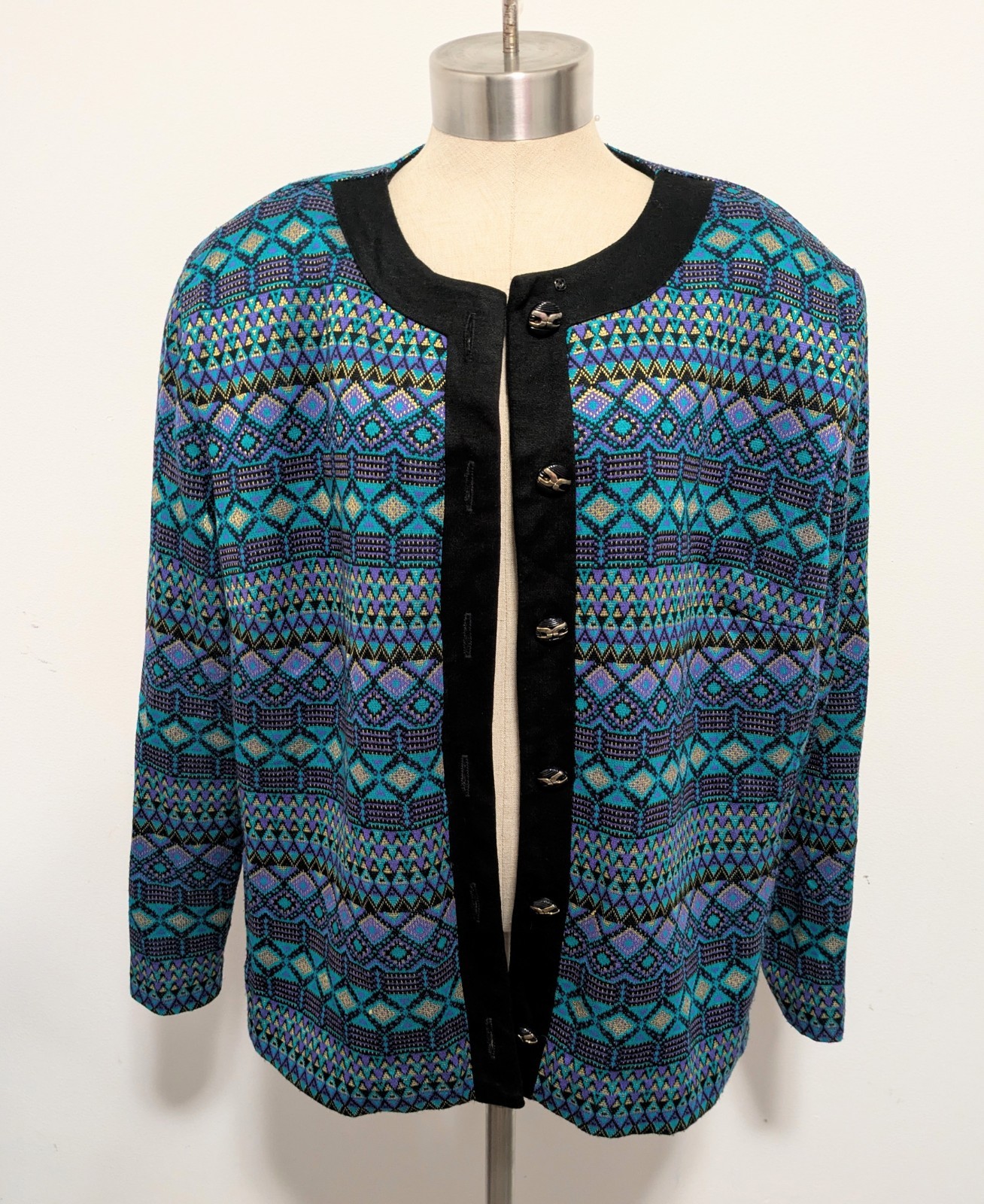 Vintage Tracy Richards Multicolor Long Sleeve Knit Sweater 22Wp Artsy Mature Fun