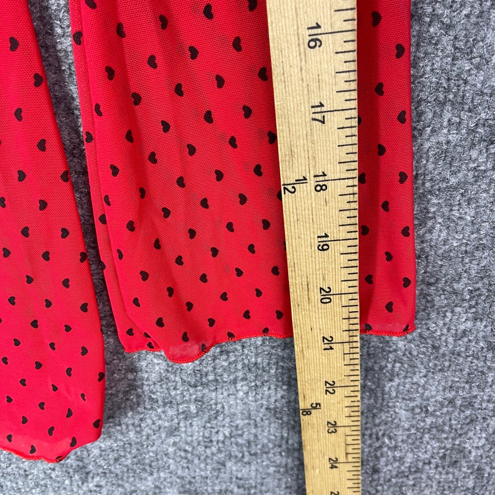 NEW VINTAGE Y2K Dreamgirl dress Small Red polka dot Heart Mesh Off Shoulder