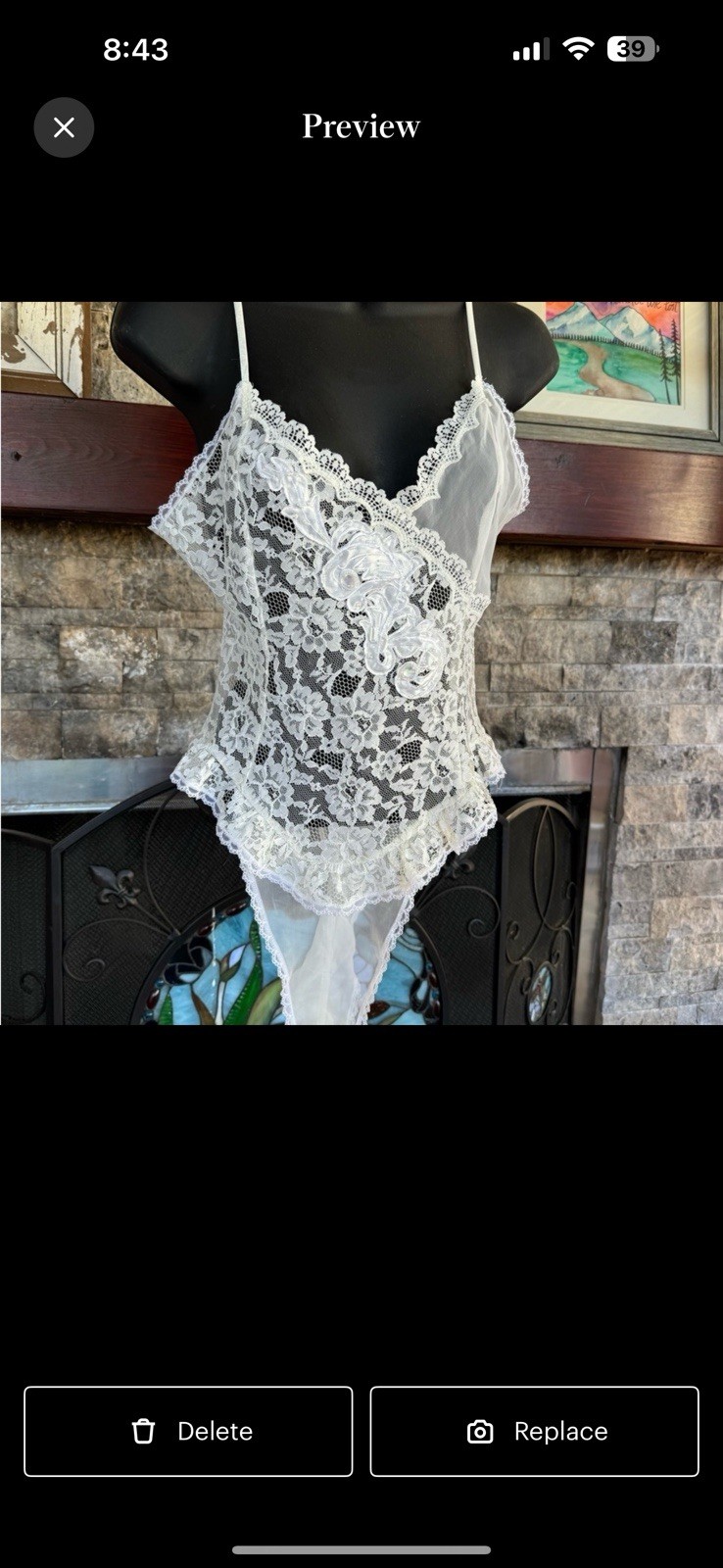 Vintage Victoria’s Secret ivory beaded Lace teddy bodysuit Women M Gold Label