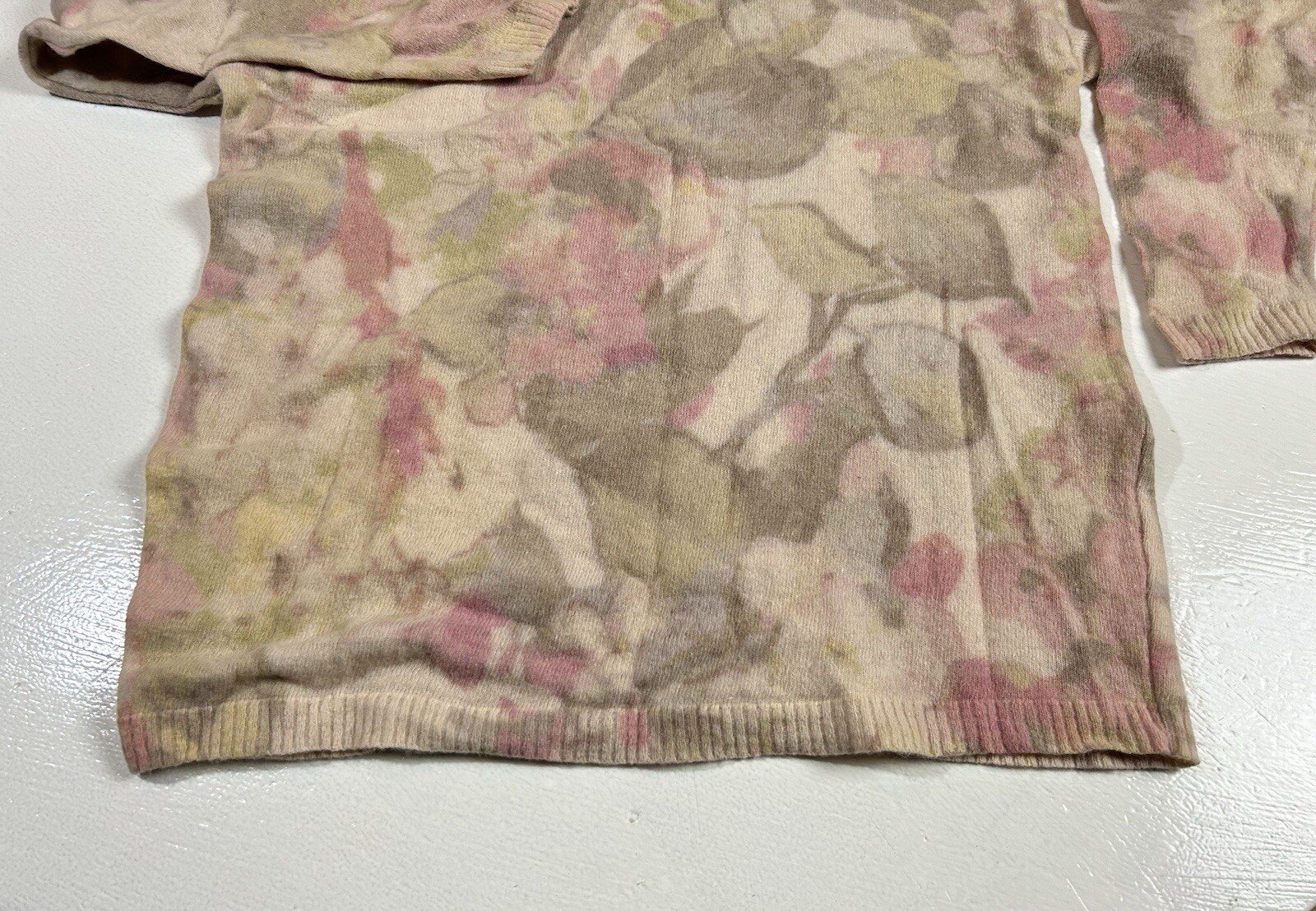 JG Hook Vintage Floral Wool / Rabbit Hair Knit Sweater Women’s LARGE Italy Made