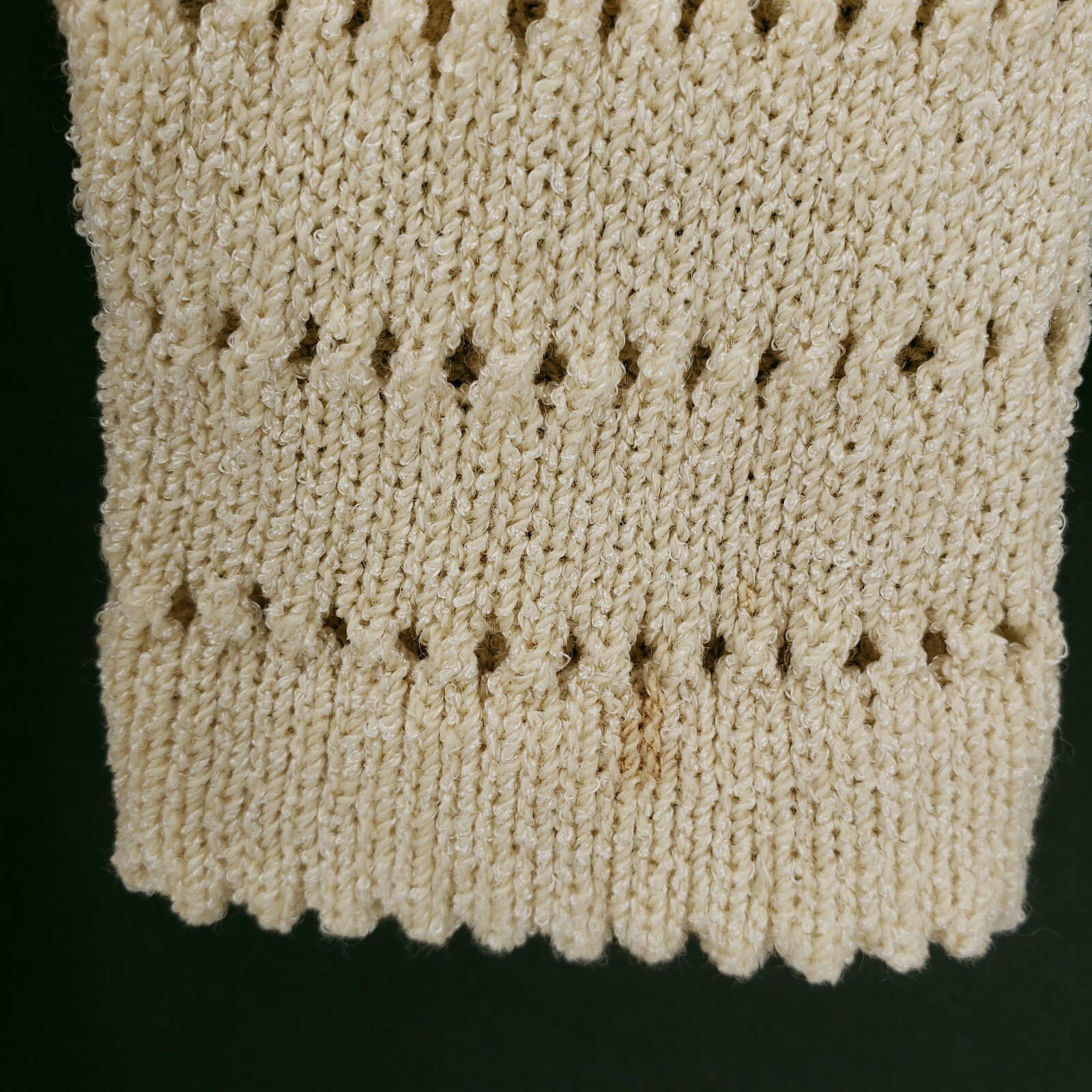 Vintage Adolfo New York Cream Open Front Knit Cardigan Size S/M