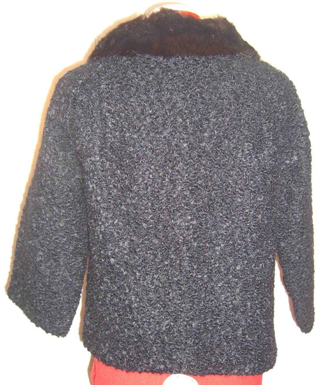 BLACK PERSIAN LAMB Vintage 50’s Shortie Jacket, Size M