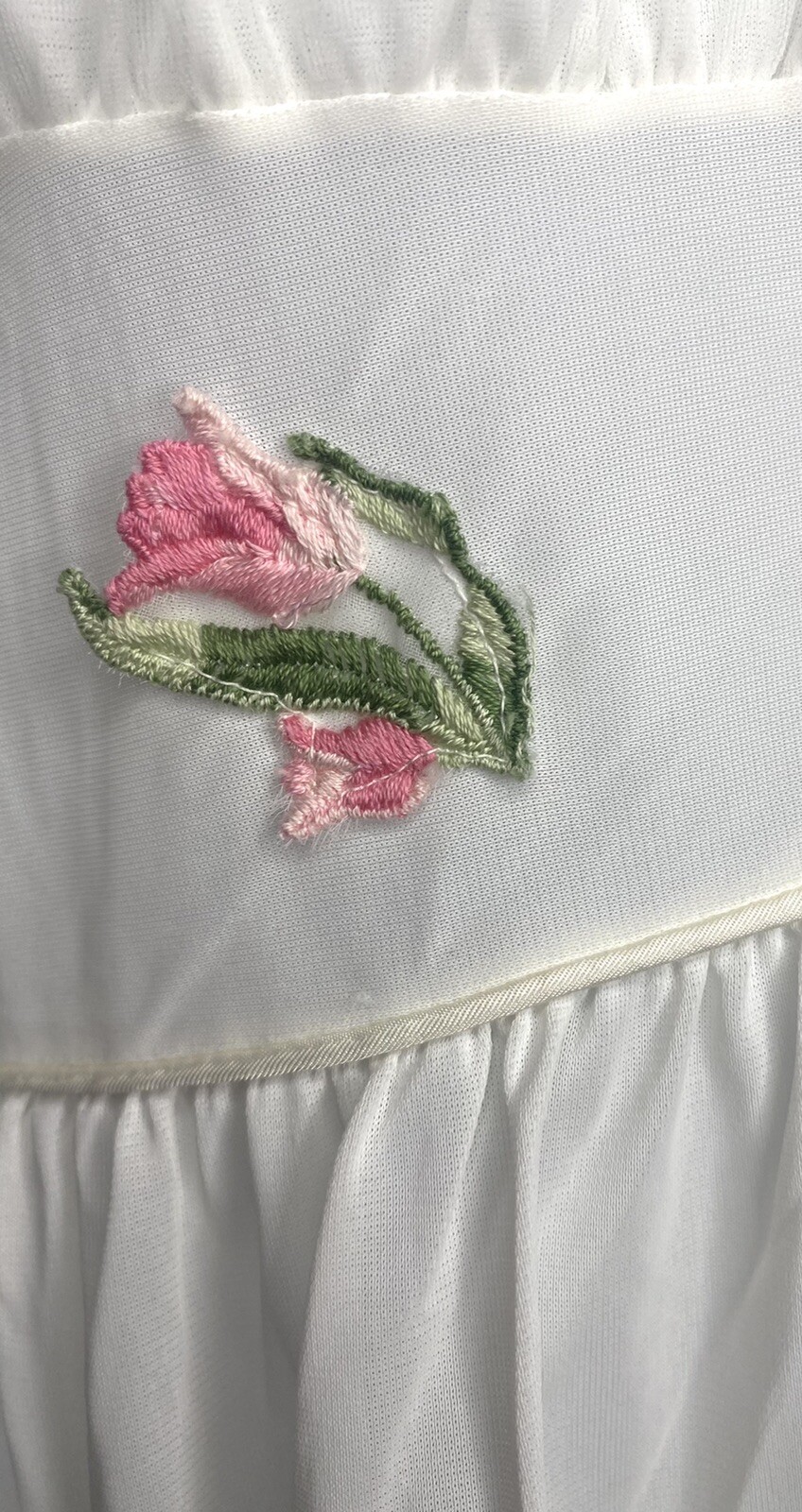 Vintage Carillon Women’s Nightgown Ivory Chiffon Floral Lace No Size