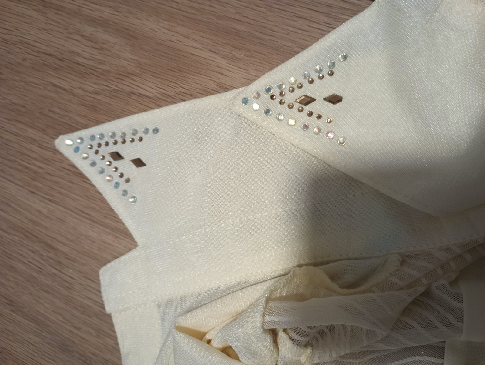 Vtg 70s Stretchy Mesh Sparkly Beaded Lemon Yellow Western Dance Country Top M