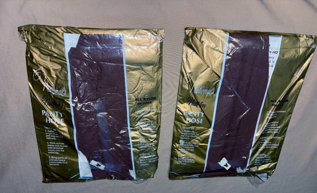 2 VTG Nationals A Stockings Panty hose Nylons Miracle Stretch 14448