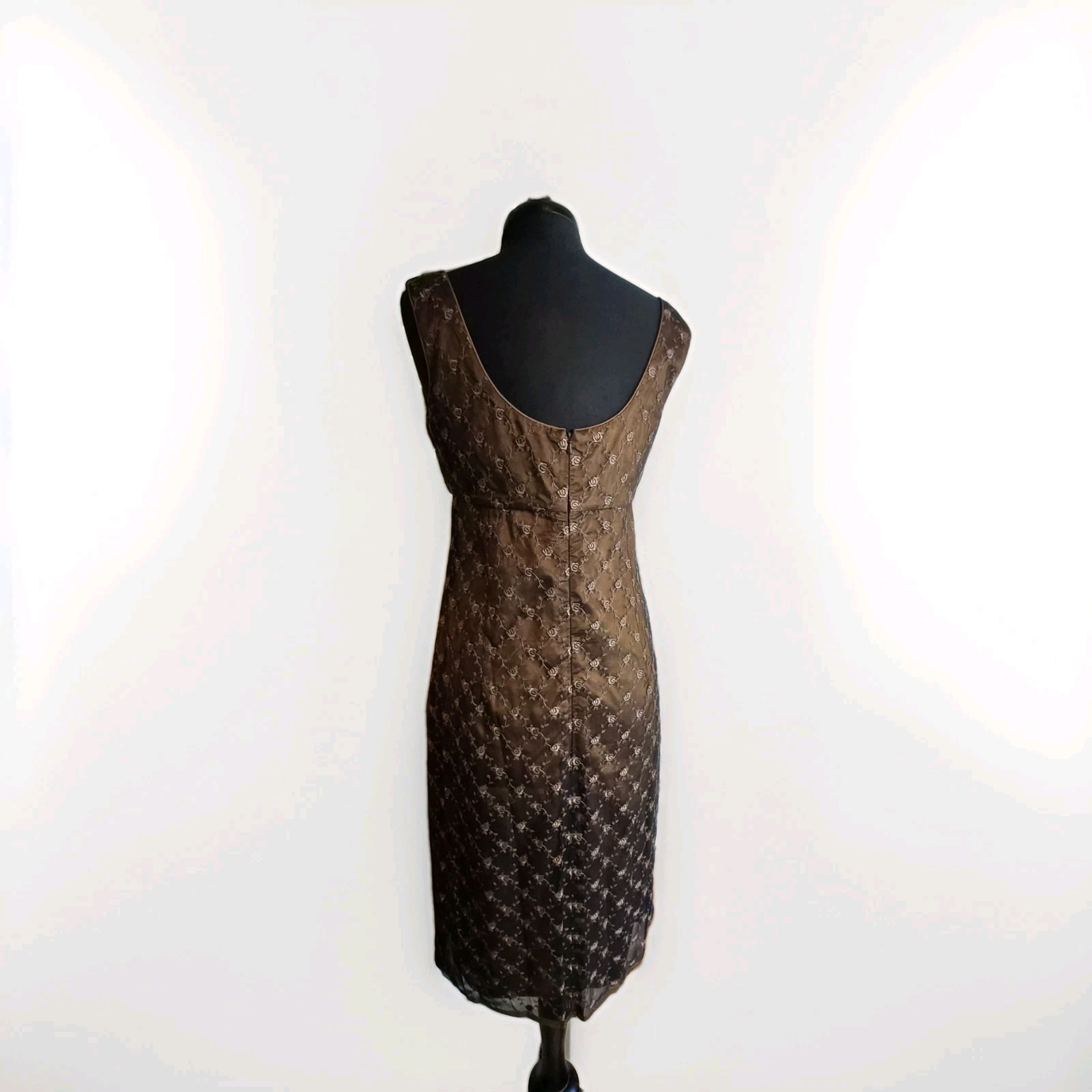 Vintage Liz Mitchell 100% Silk Embroidered Dress Women’s Size 14