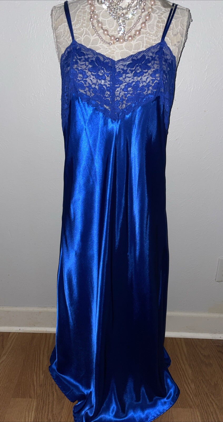 Amoureuse M 14/16 SATIN GLAMOUR Long GOWN Liquid NIGHTGOWN Lingerie Dress Plus