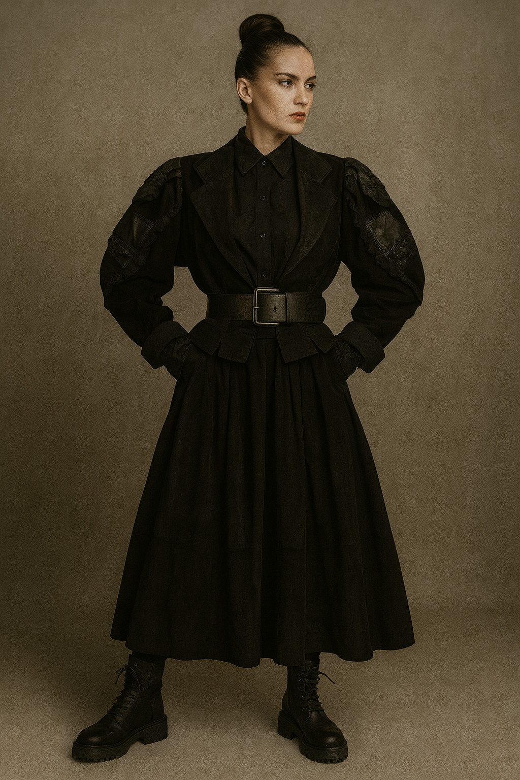 Victorian Suede Jacket Dress by Feiner – Size 38/40