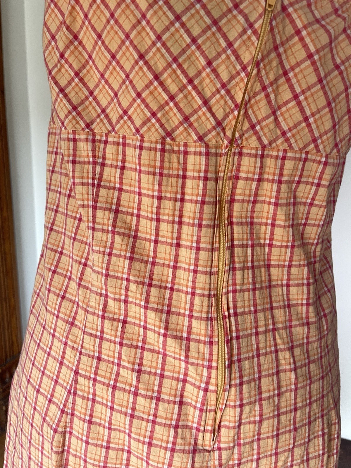 Vintage Y2k Plaid Tank Summer Dress – Pink & Orange Cream Size 11