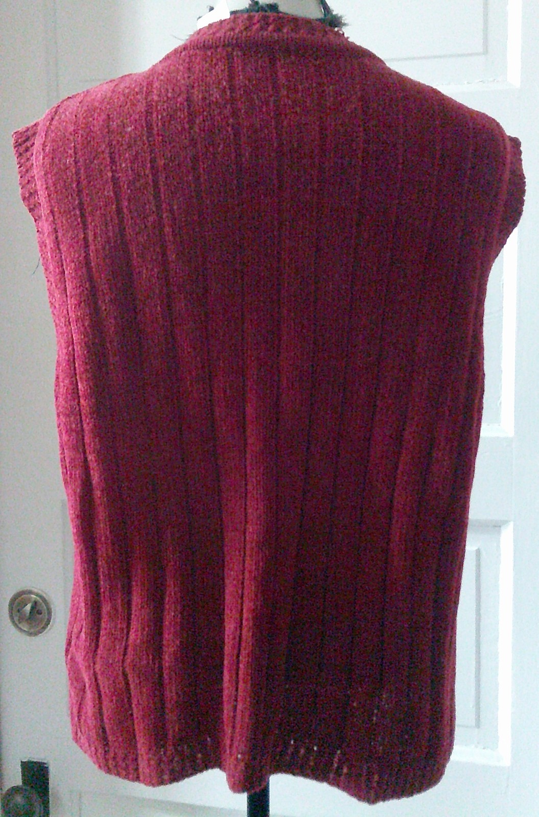 90’s ERIKA & CO Wine Red Zip Up Acrylic Cardigan Sweater Vest L