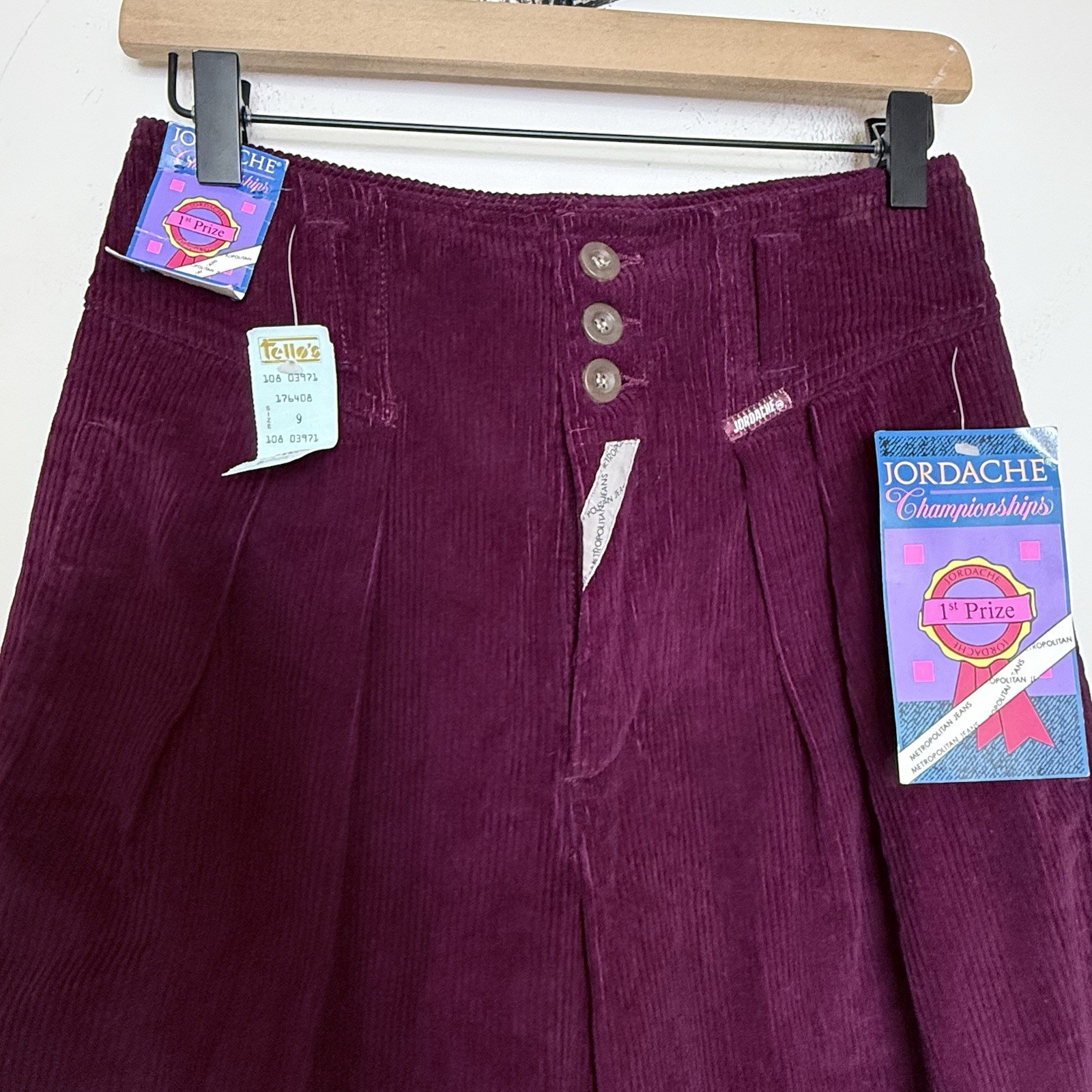 Vintage Jordache Championships 9/10 Corduroy Pleated High Rise Deadstock Pants