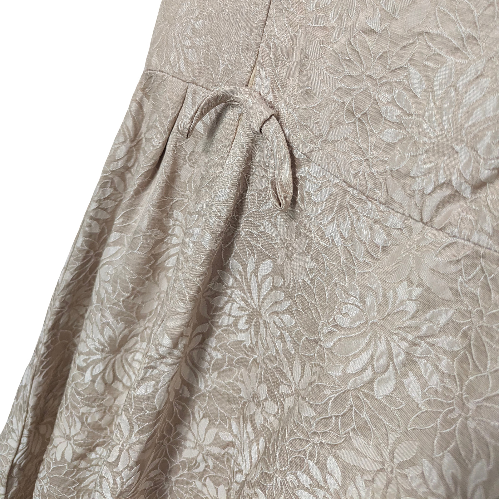 Vintage 1950s/60s Bonwit Teller Women’s Medium Beige Gold Floral A-Line Dress