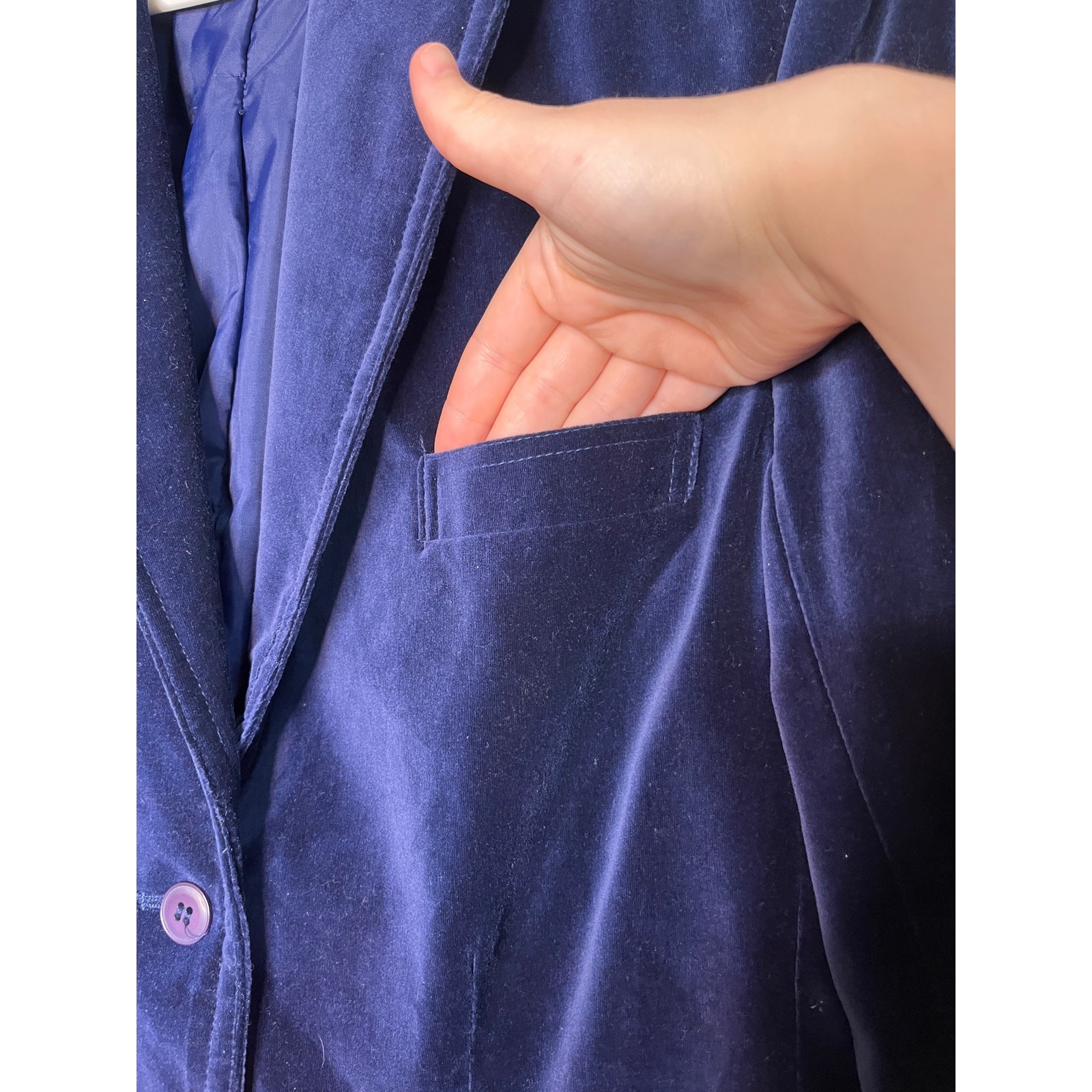 1970s Ms. Doris California Royal Blue Velvet Holiday Festive Volup Blazer XL