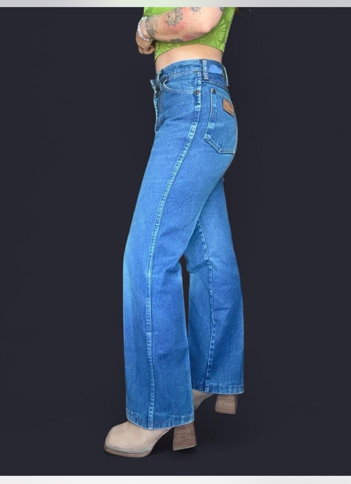 1970’s High Waist Boot-cut Irregular Jeans