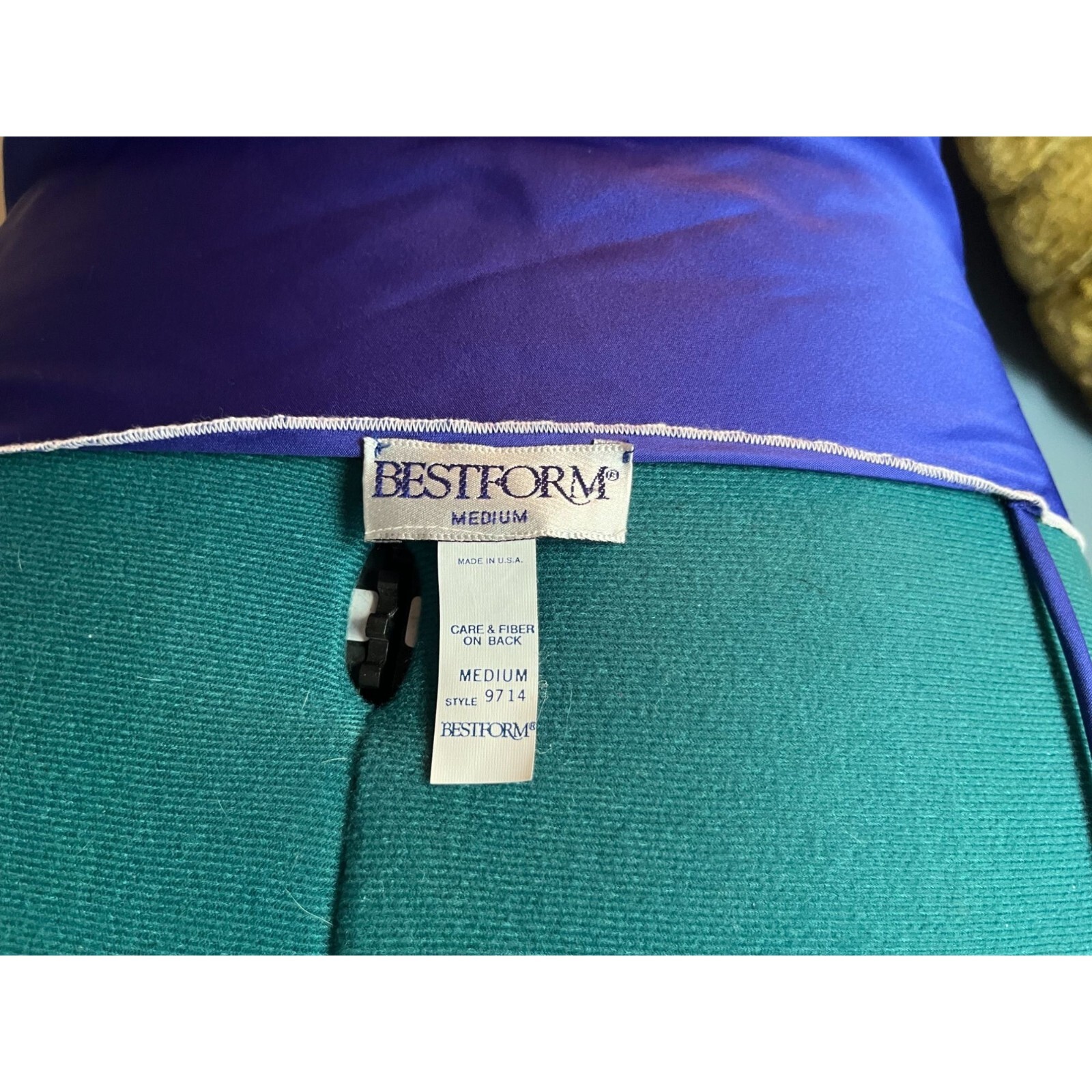 80s Strappy + Sexy Royal Blue Long Maxi Nightgown with Pink + White Neckline Des