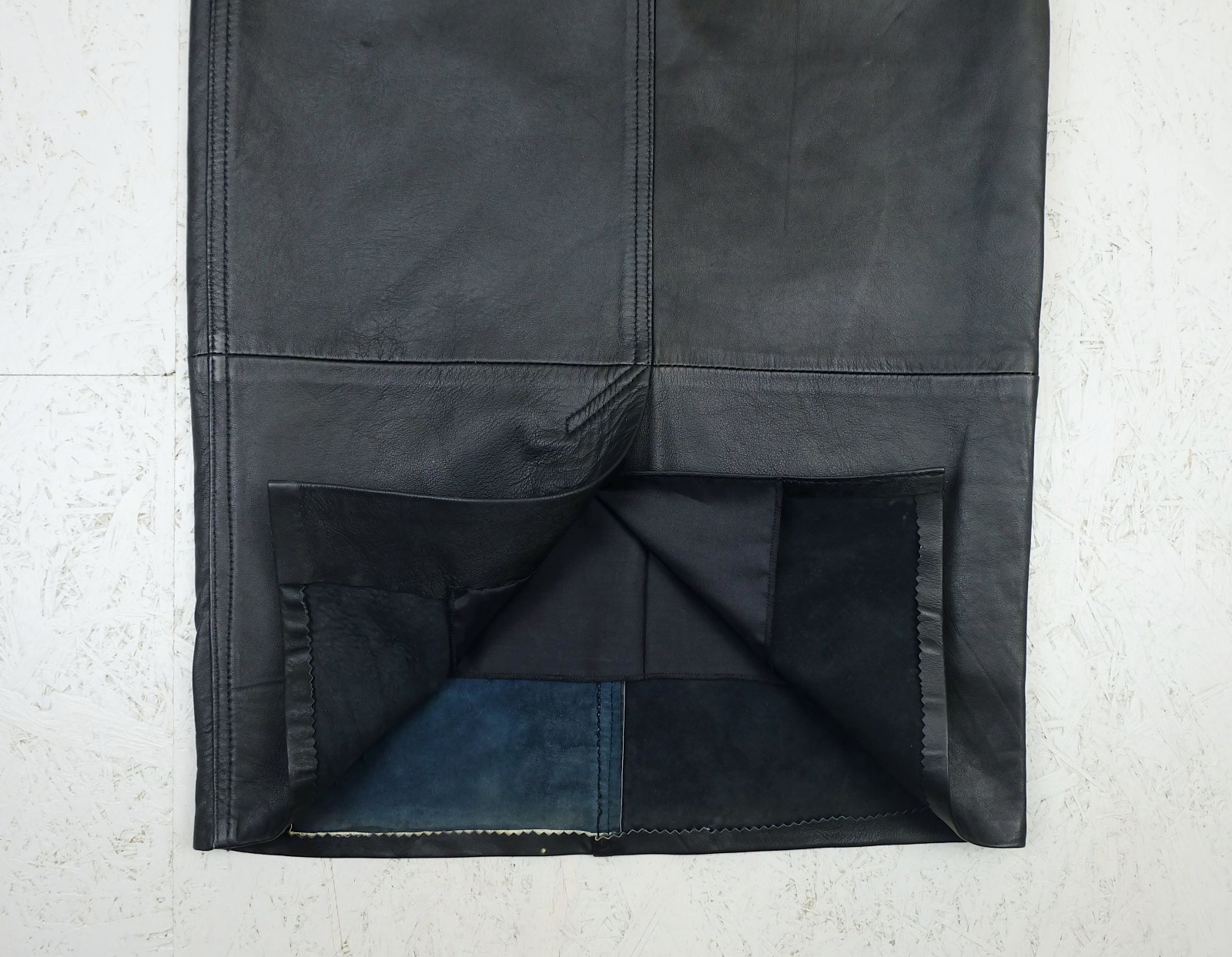 slim true vintage 80s leather skirt black size 32 pencil skirt