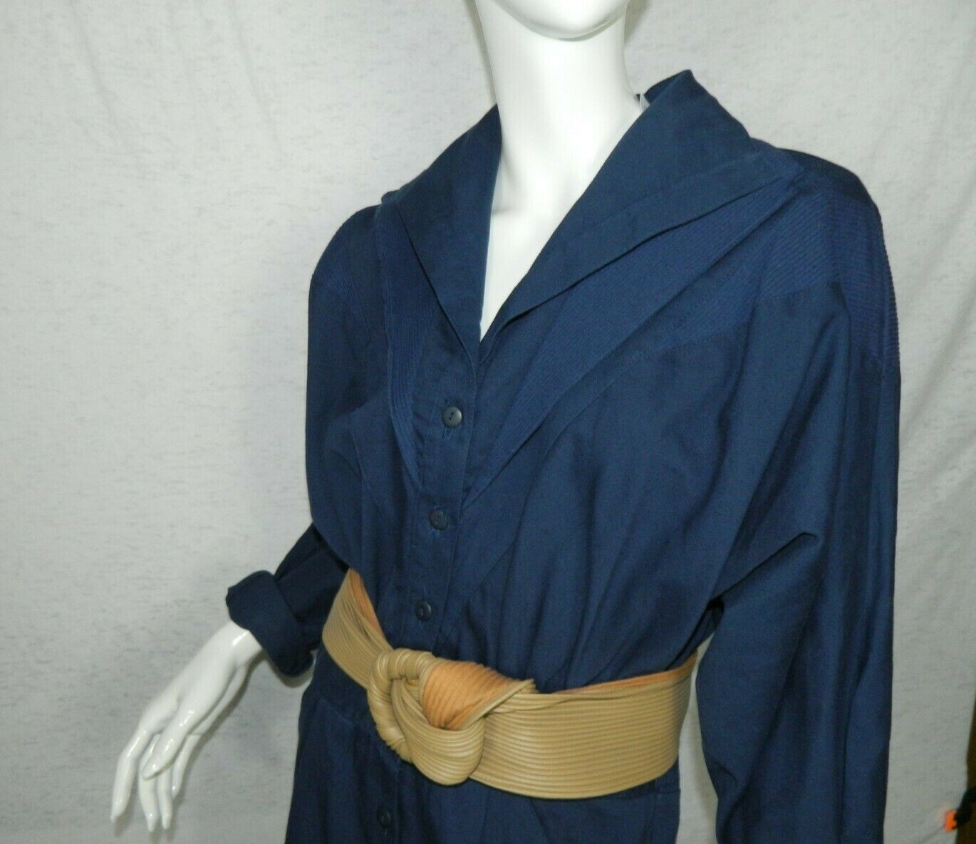 Paquette Too Dress Vintage 80’s 90’s Blue Overall Button Maxi Size 12
