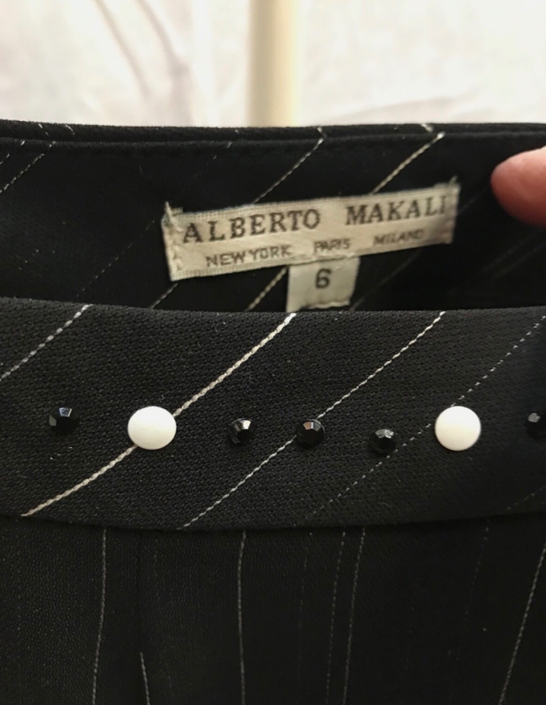 Vintage Y2K early 2000s women’s Alberto Makali suit black & white