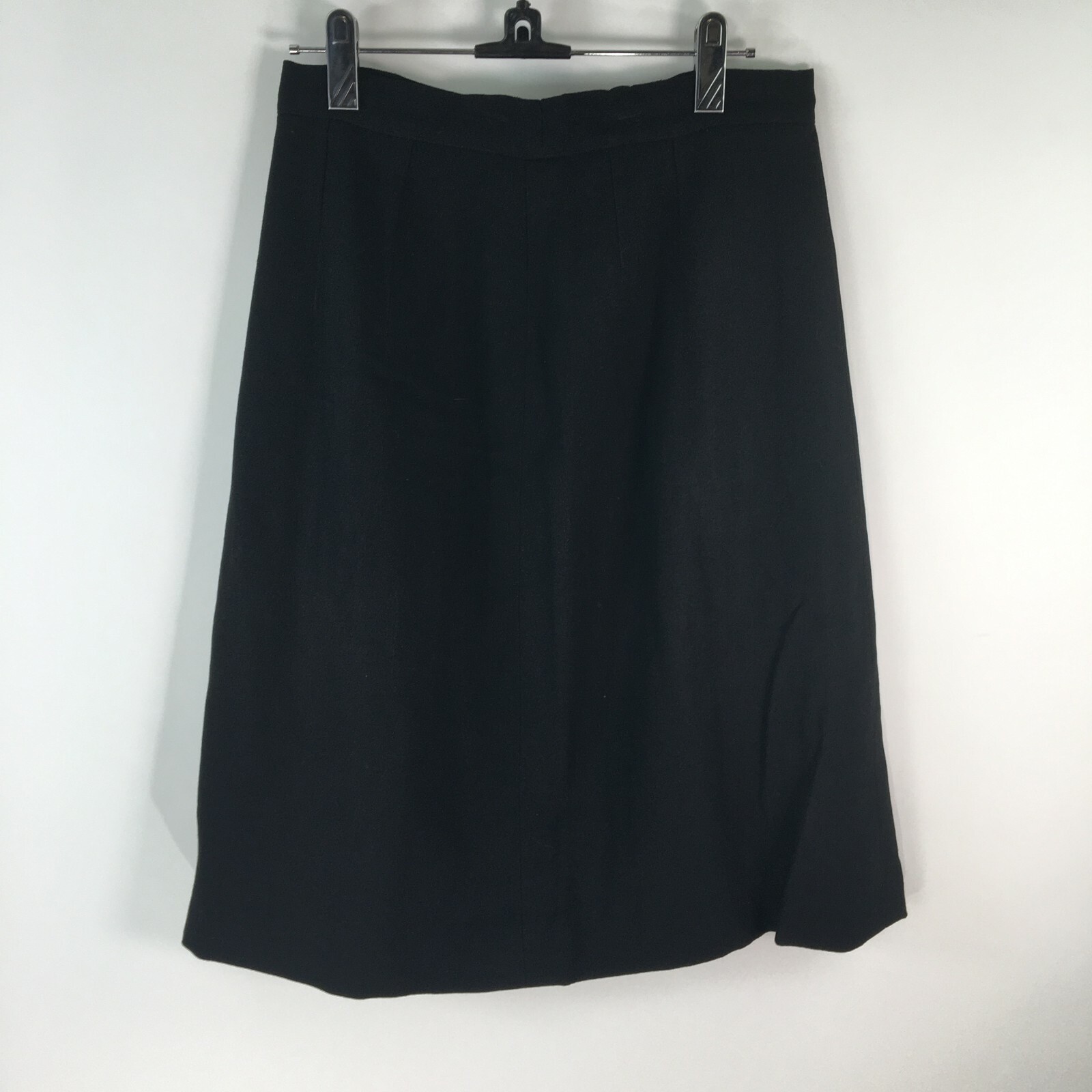 Vintage Womens Utility A Line Pencil Black Midi Skirt Size 26X22