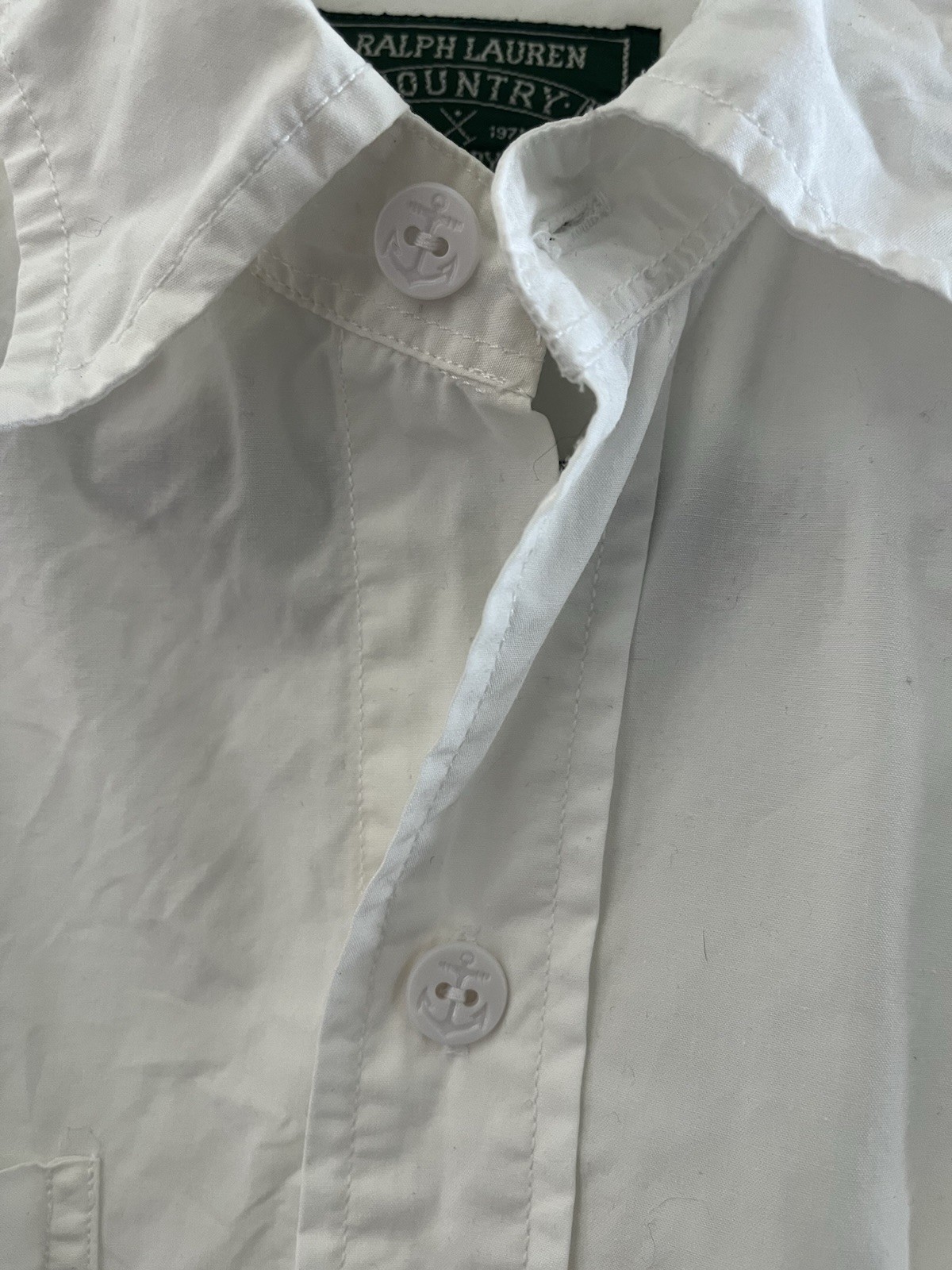 Vintage Ralph Lauren Country M White Button Down Military Shirt Women’s 89-92’