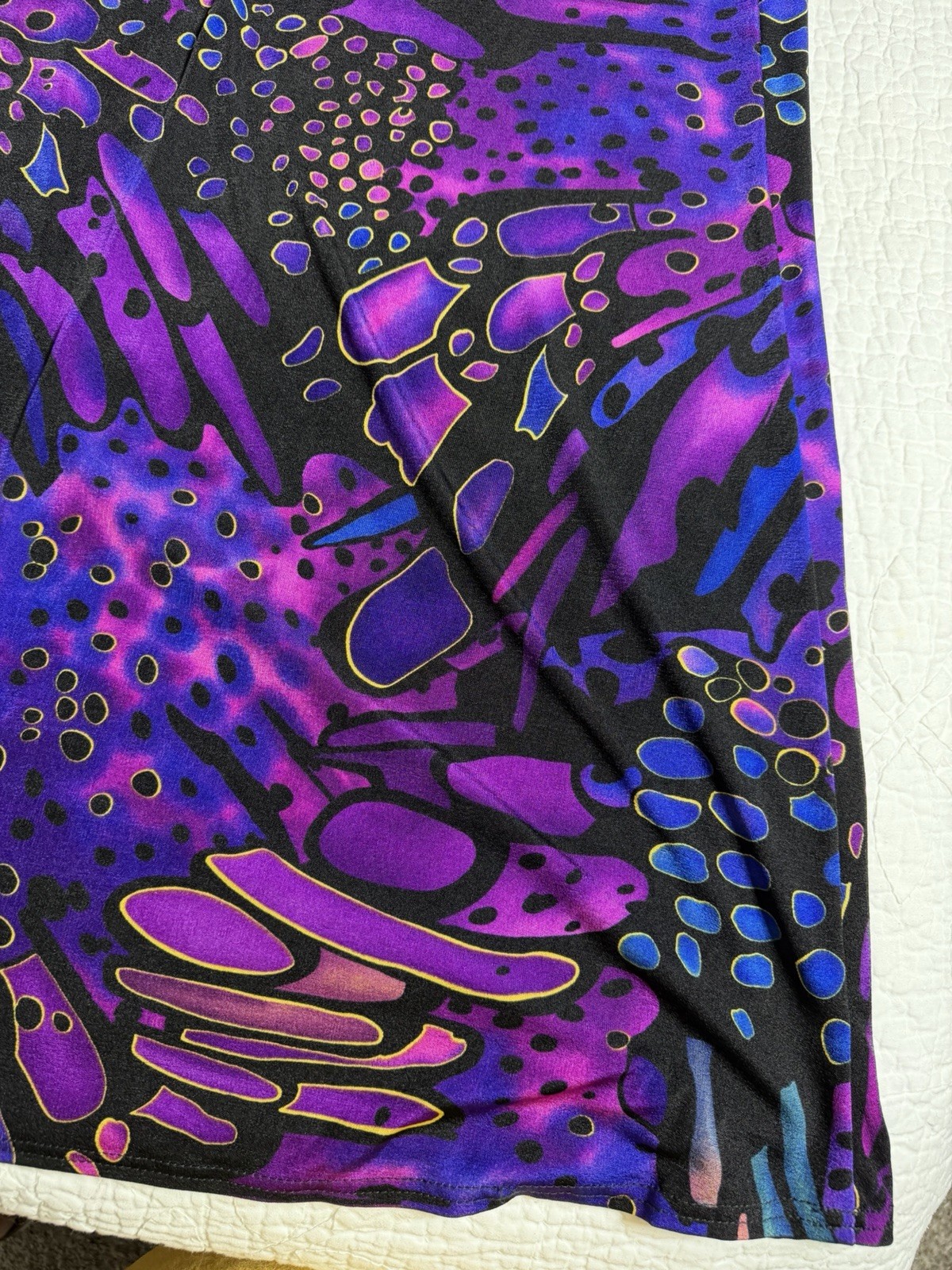 Vintage 90’s Jostar XL Vibrant Abstract Butterfly Slinky Maxi Dress Travel