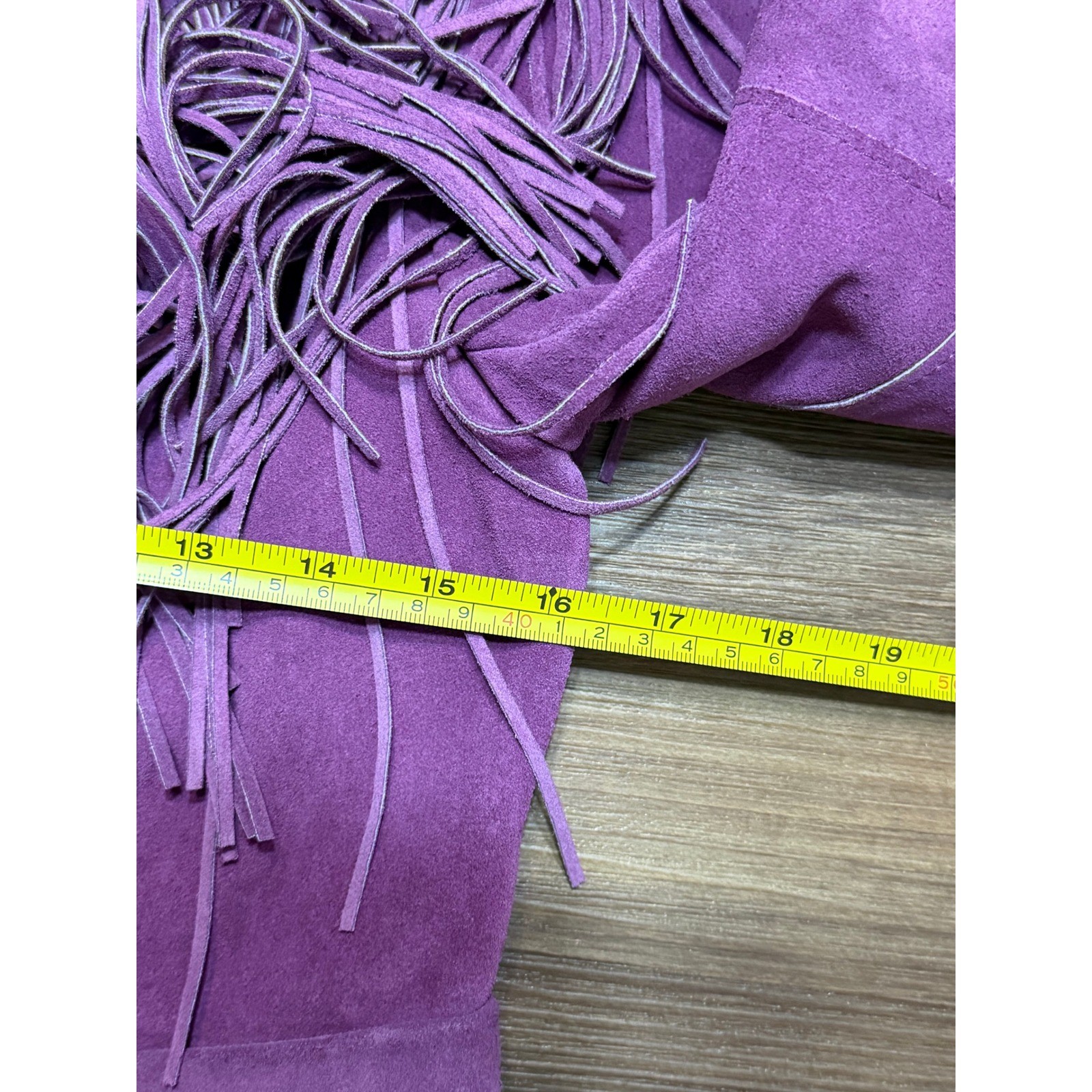 VTG Pioneer Wear Purple Suede Fringe Western Jacket Women Sz 8 Made in USA