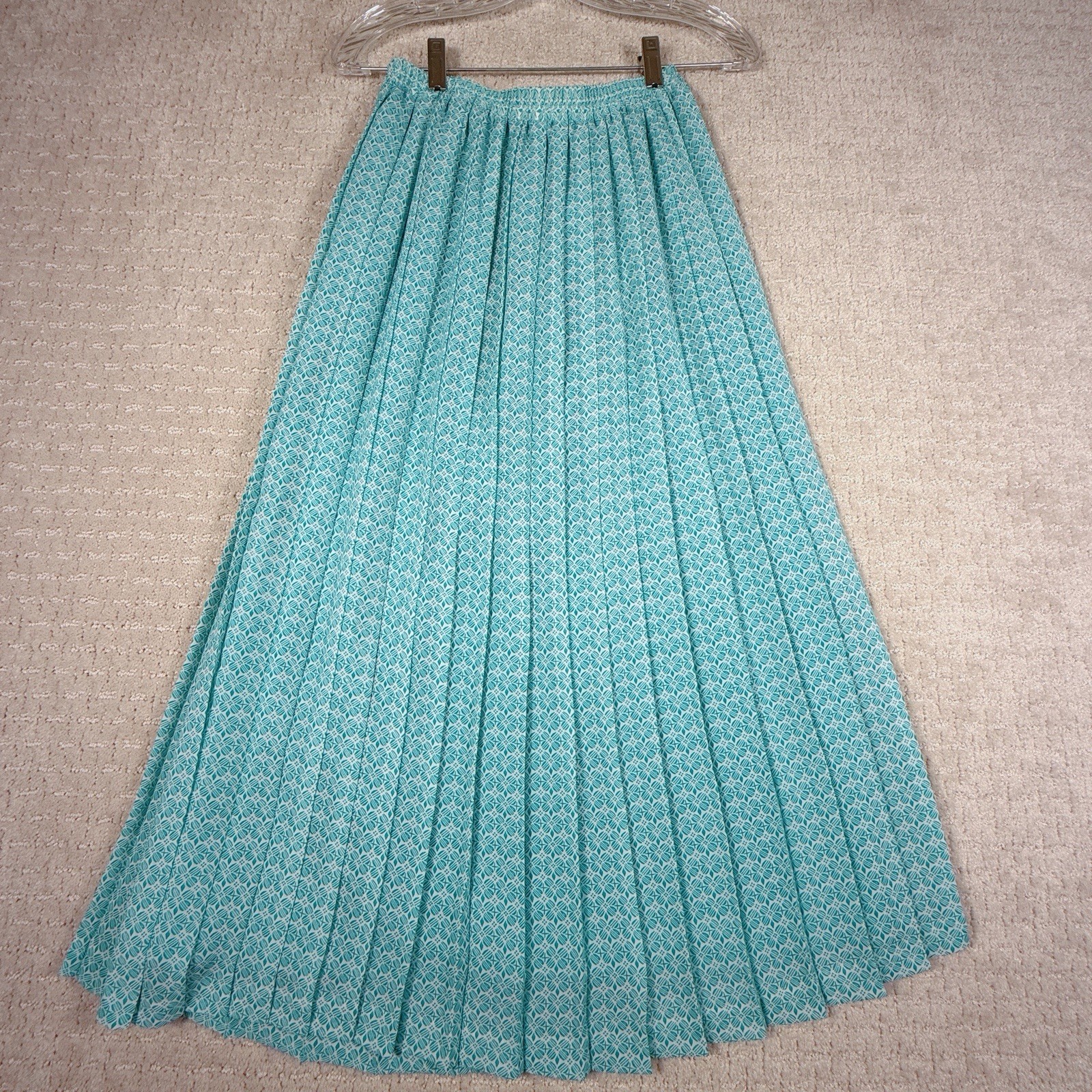Vintage Leslie Fay Petite 3 Pc Set Size 10P Teal Pleated Skirt Blouse Secretary
