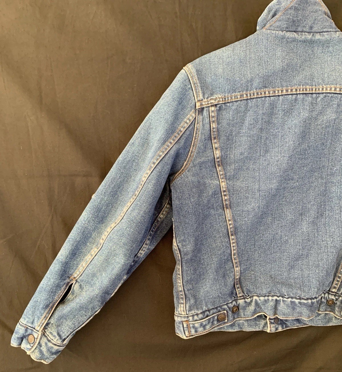 Vintage 1970s Silver Spur Western Wear Faux Sherpa Lined Denim Jacket – M