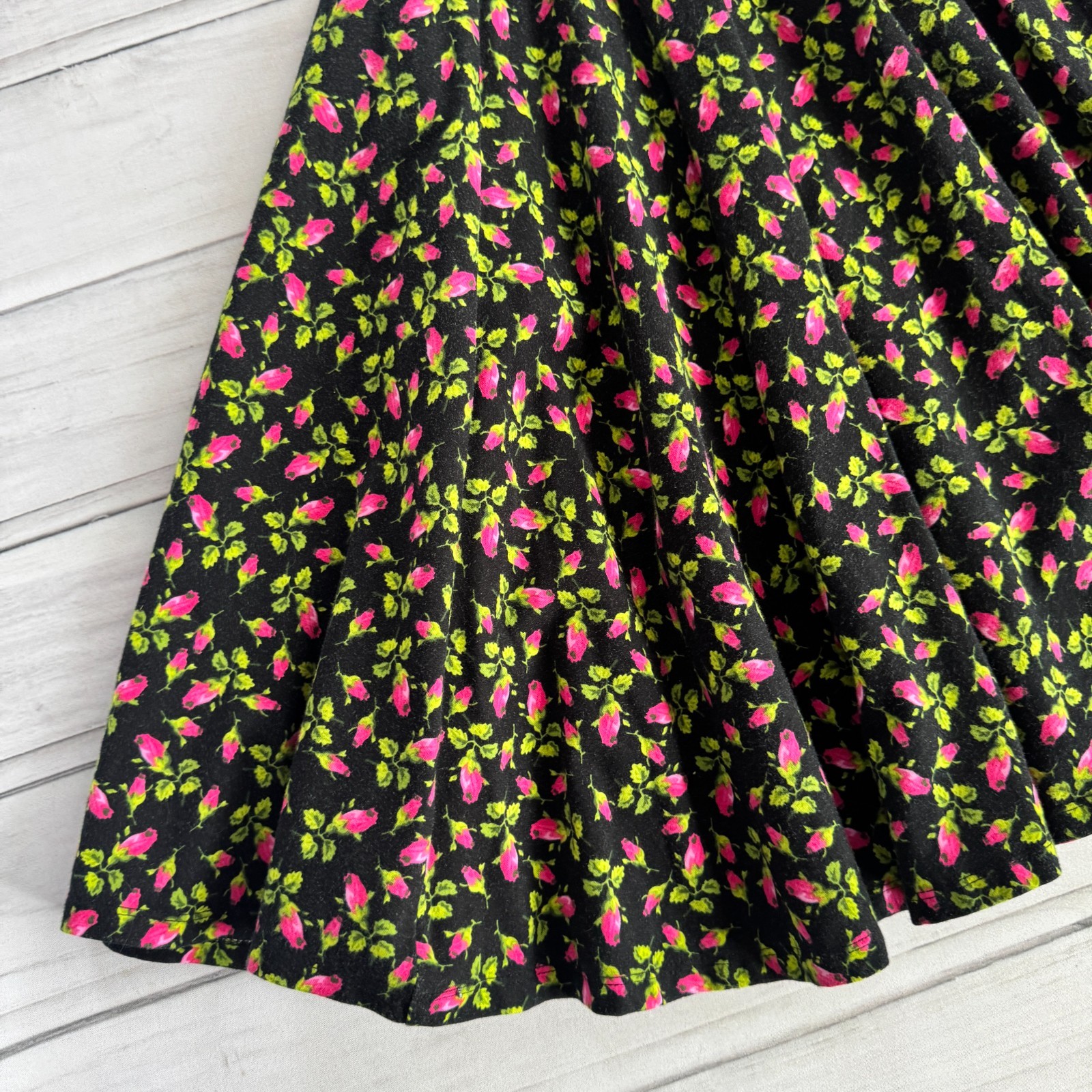 BETSEY JOHNSON Rosebud Floral Y2K „VINTAGE” Punk Label Stretch Cotton Dress P XS