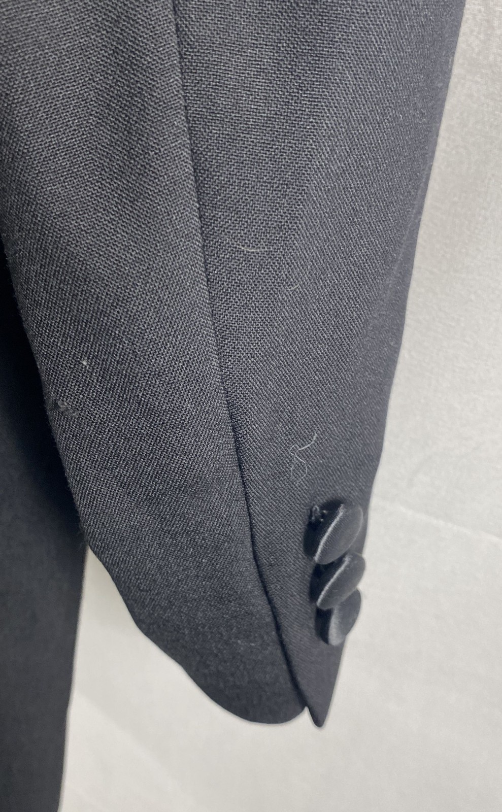 Vintage 80s Albert Nipon Women’s Black Pure Wool Tuxedo Blazer Peak Lapel