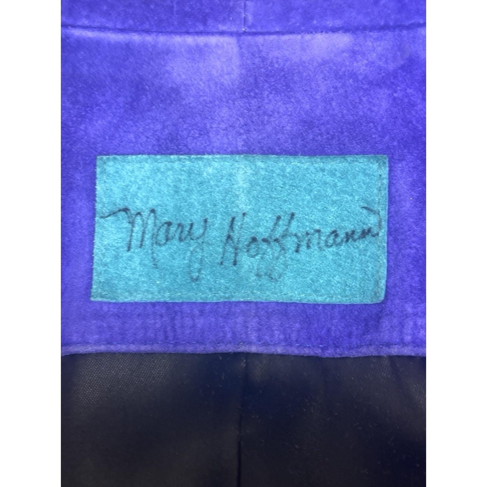 Rare Vintage Mary Hoffman Black, Teal, Purple Suede Color Block Suede Jacket M