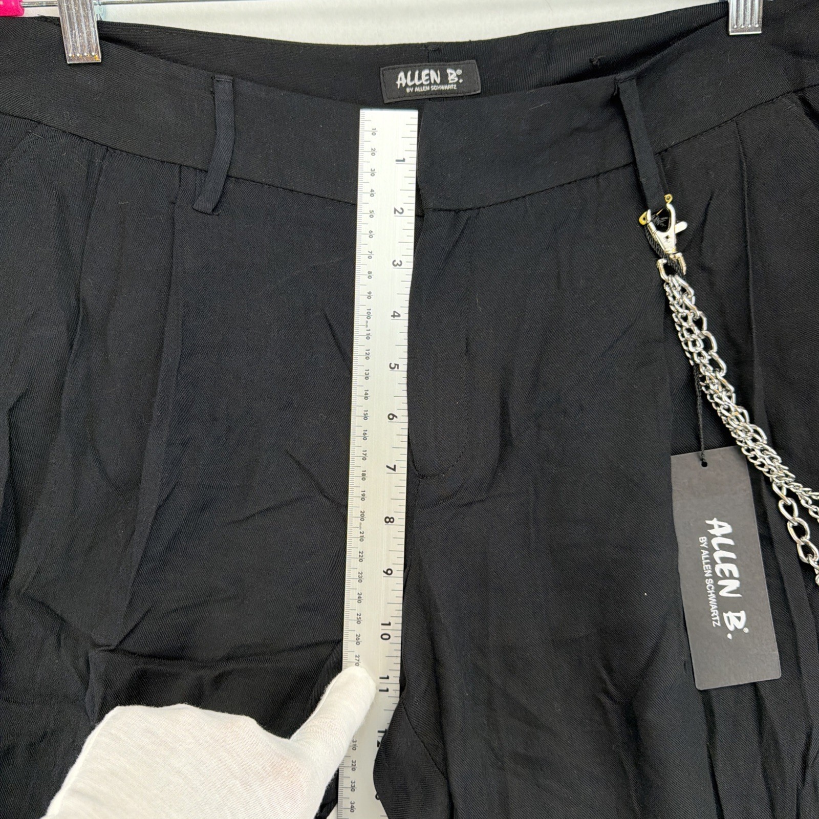 Allen B by Allen Schwartz Pants Women’s Rayon Sz 16 Black With Accent Chain NWT