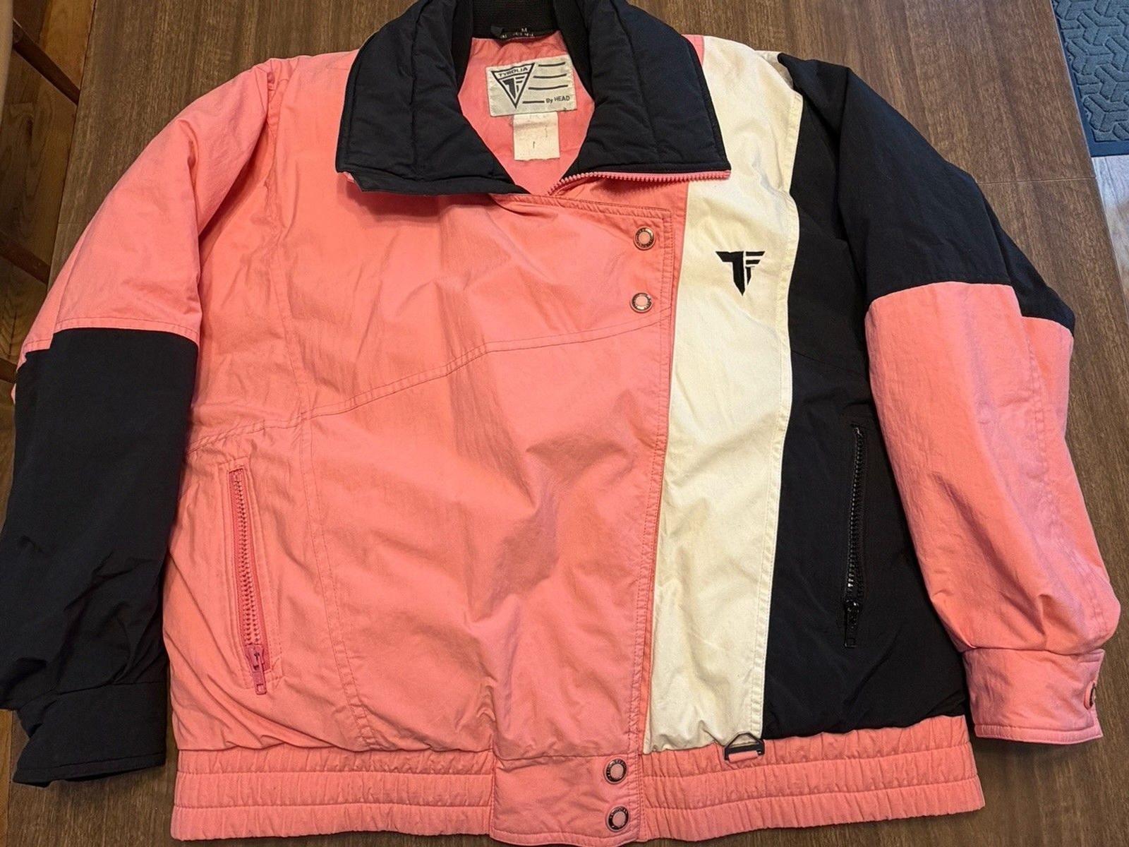 Vtg 80s 90’s Tyrolia By Head Pink Black Block Ski Jacket Sz Ladies M