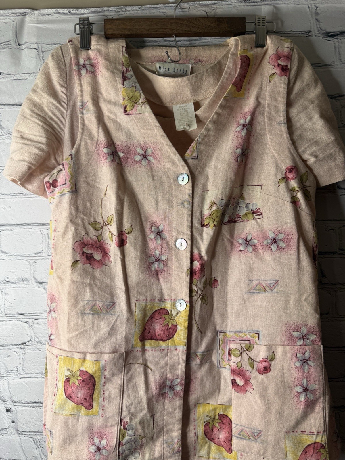Tradwife Prairie Vintage Miss Dorby 2 Piece Dress Set Size 12 Linen