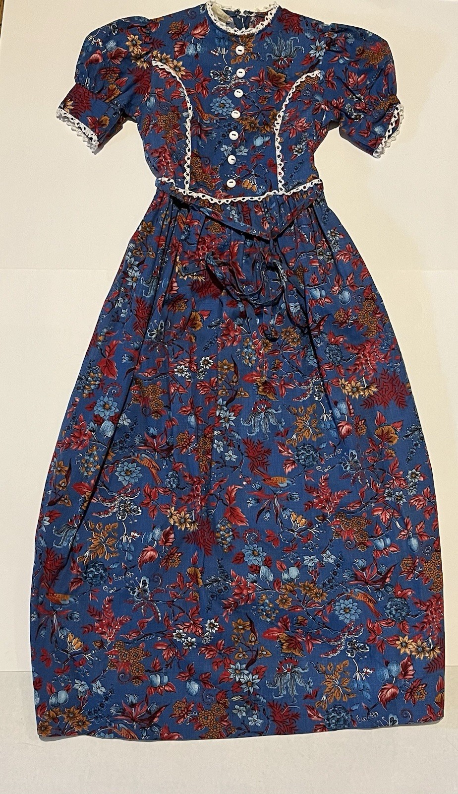 Vintage 1970s Prairie Cottagecore JCPenney Floral Print High Waist Dress Size 8