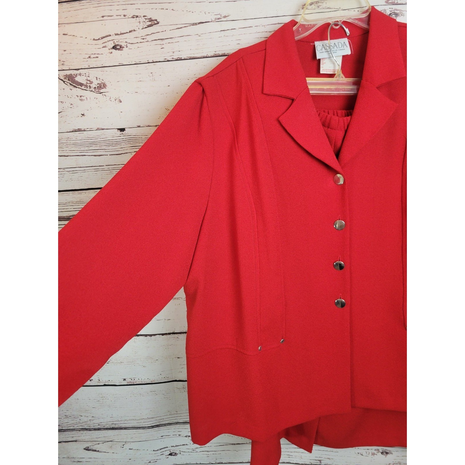 Cassada Skirt Suit Set Vintage Plus Size 24W Professional Career Minimalist Red
