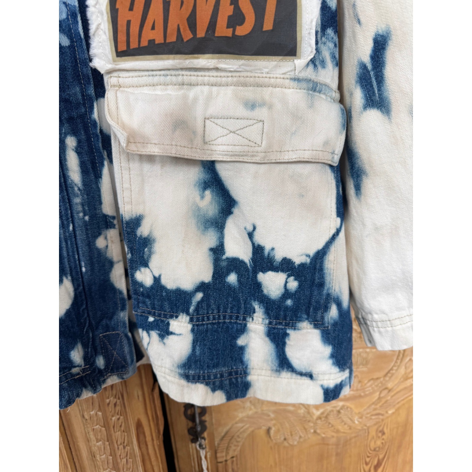 Vintage Marijuana Propaganda Hooded Denim Utility Coat XL XXL Oversized