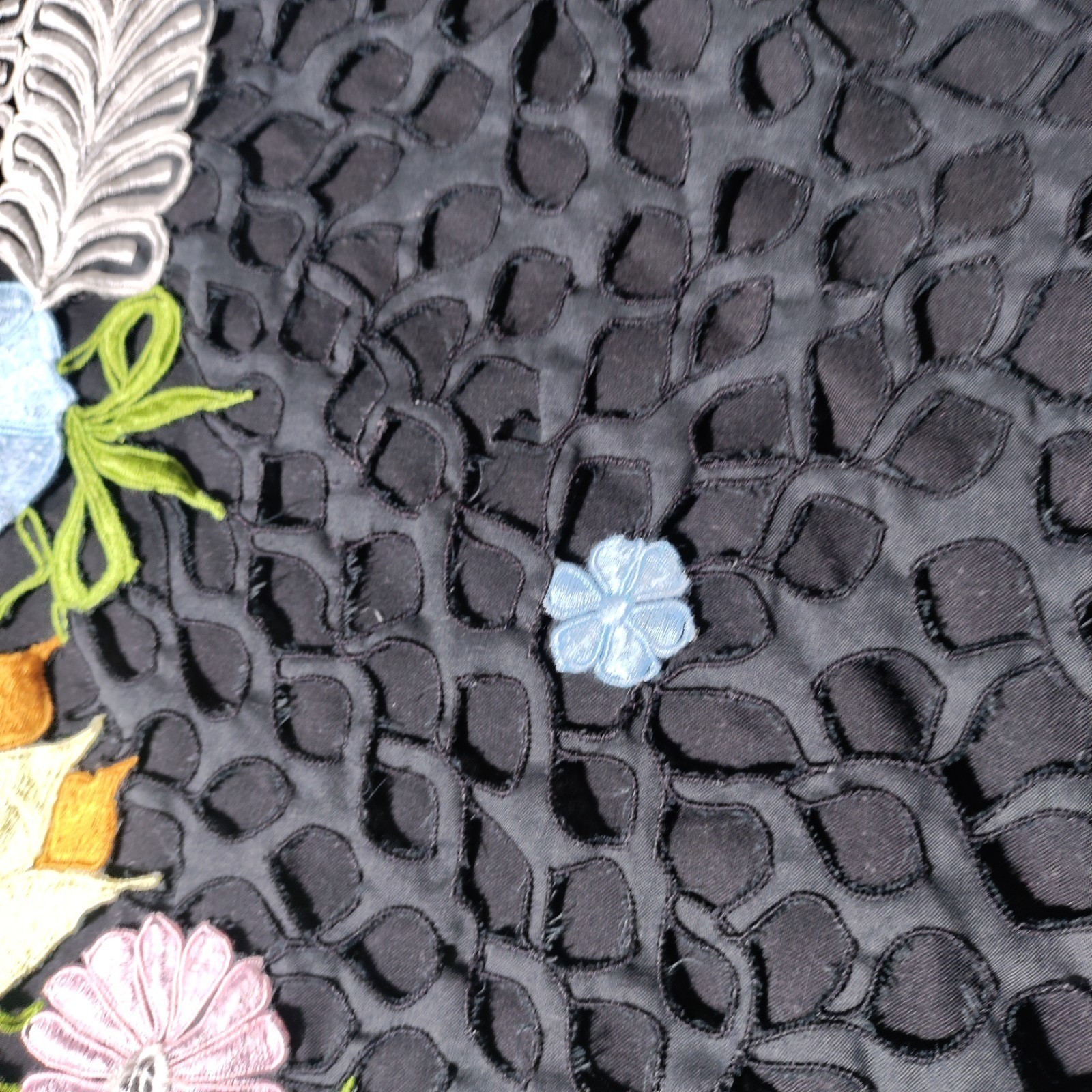 QUEEN CARO OF HONOLULU Vintage Cutwork Heavily Embroidered Applique Jacket Sz 3X